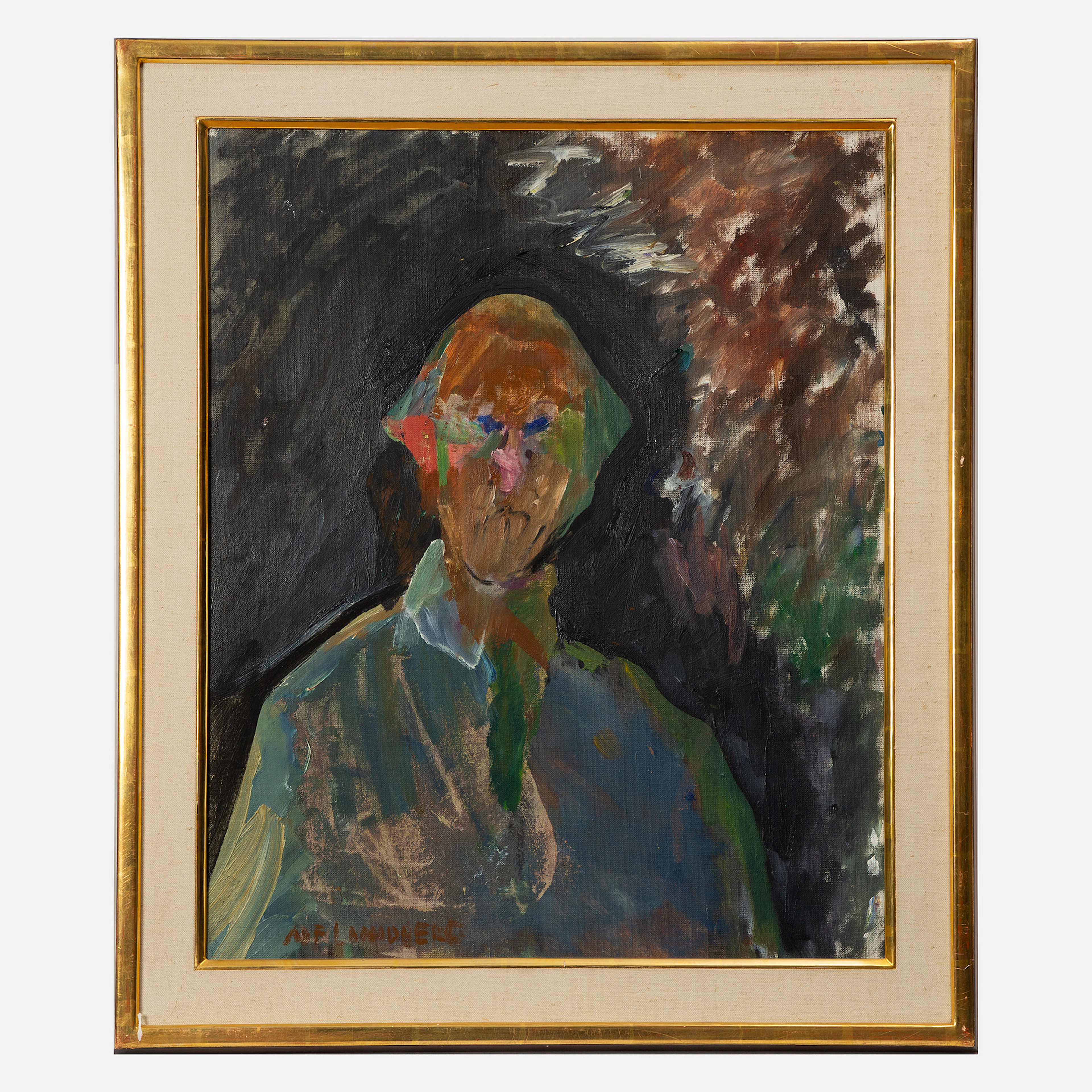 ALF LINDBERG. Självporträtt.