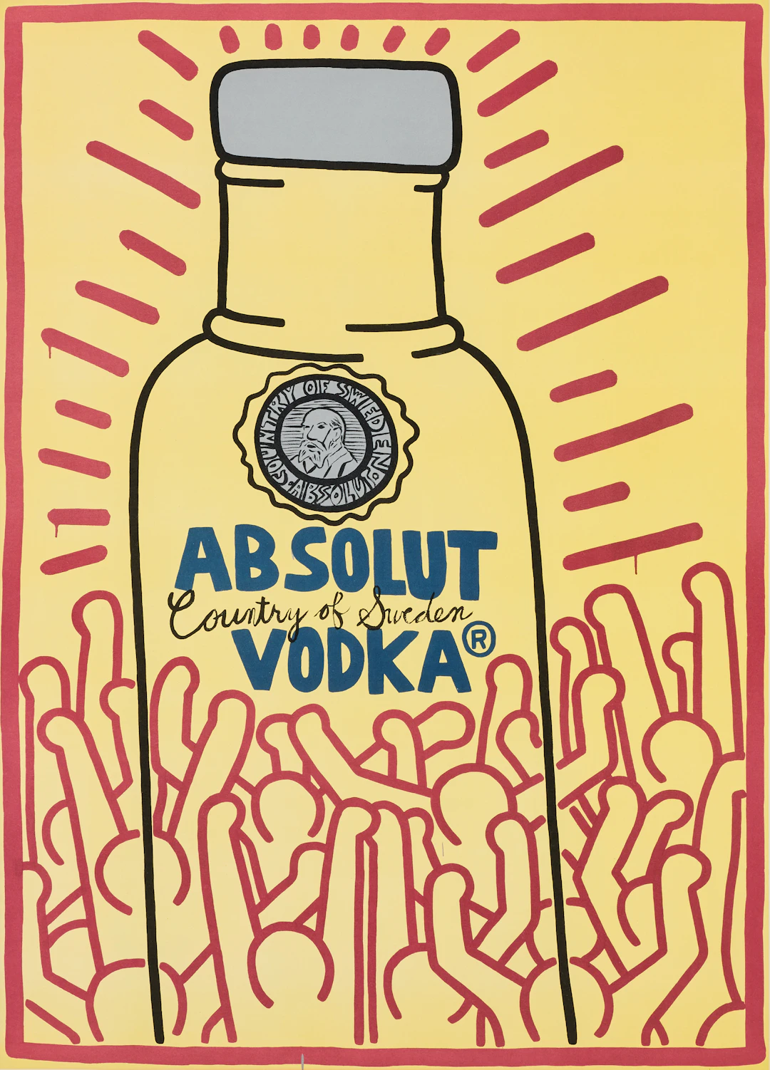 KEITH HARING. "Absolut Vodka".