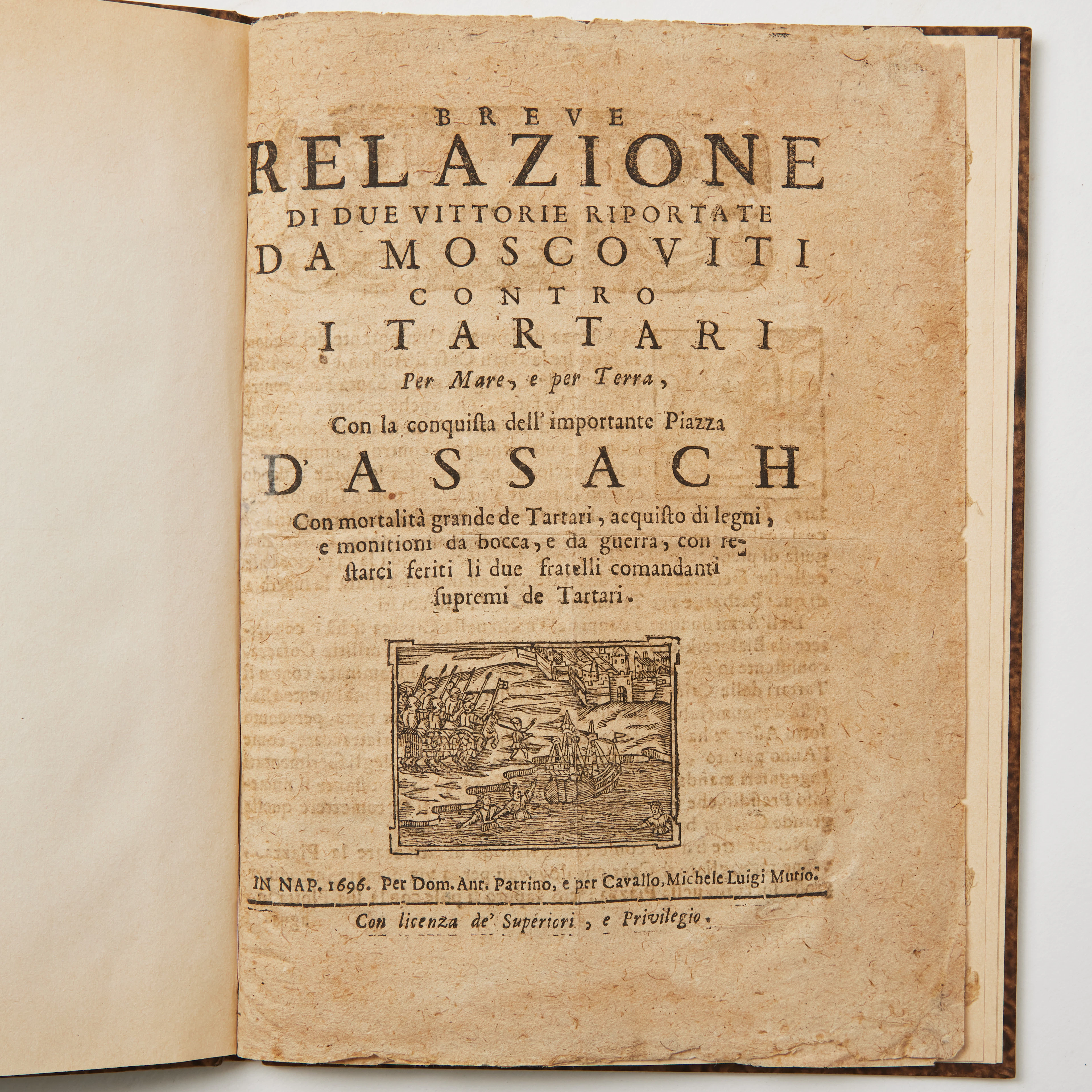 RARE ITALIAN WORK ON THE RUSSO-TURKISH WARS, 1696 (Azov campaigns).