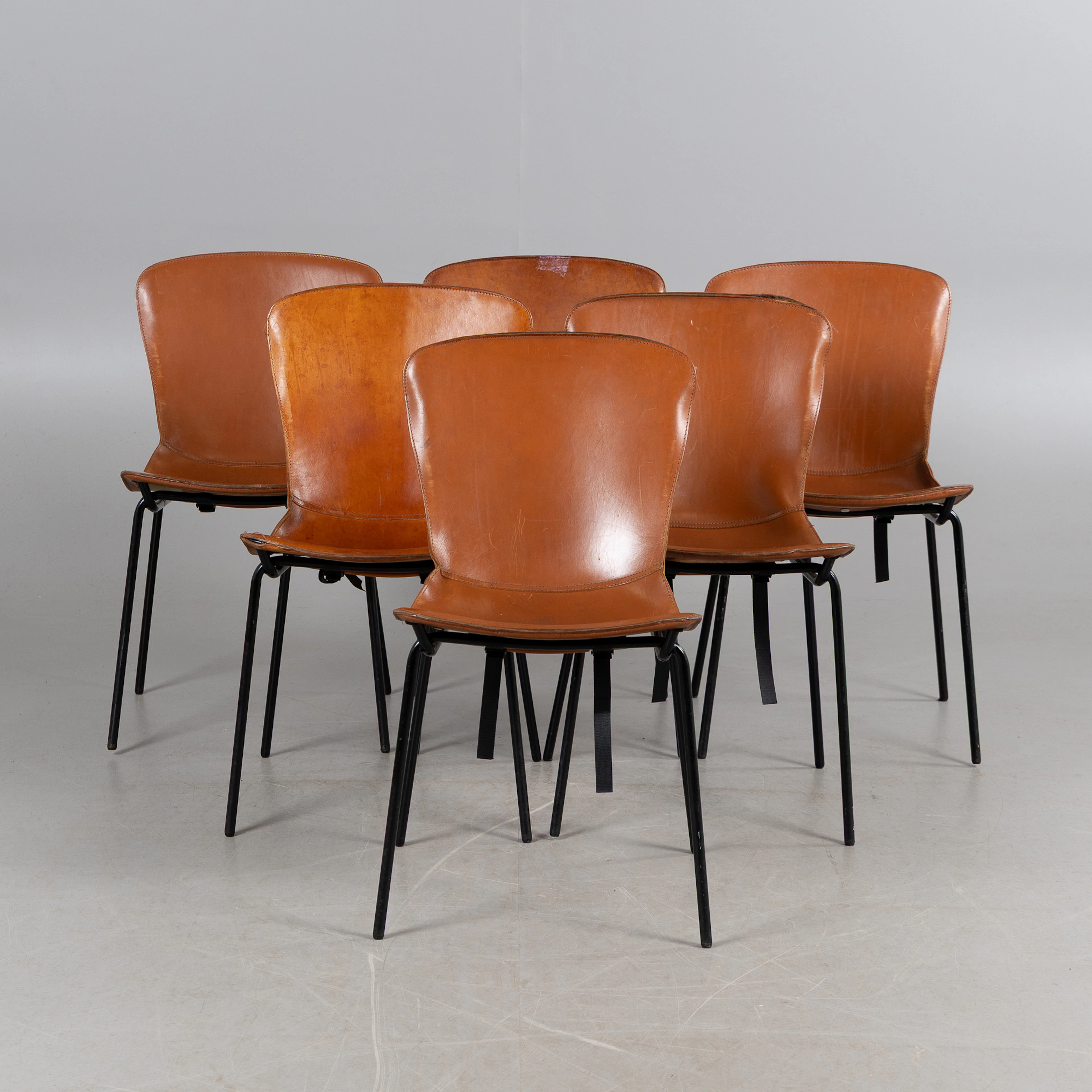 AXEL BJURSTRÖM. Stolar, 6 st, "Hammock", David design.