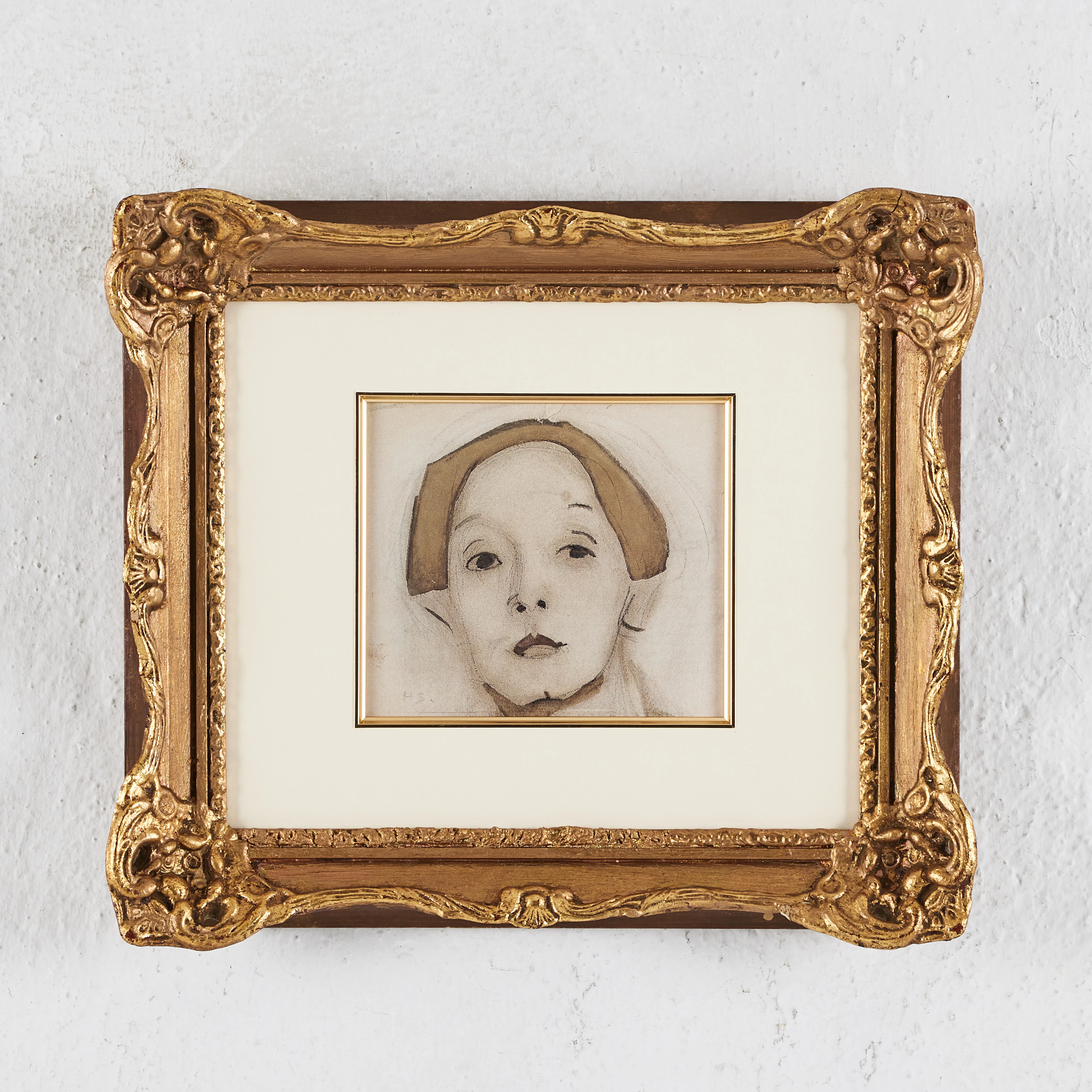 HELENE SCHJERFBECK. Efter, självporträtt, tryckt signatur, offsettryck.