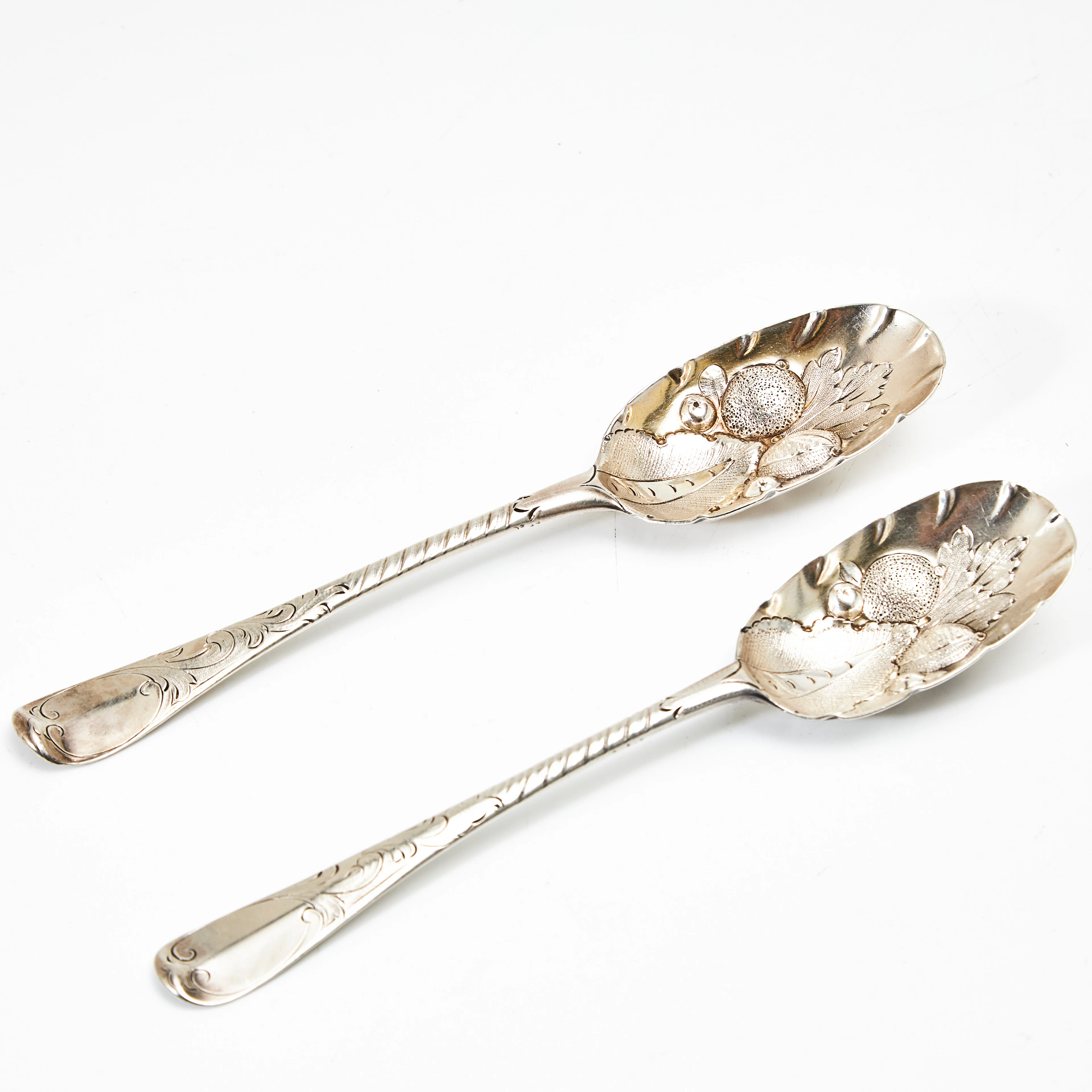 JORDGUBBSSKEDAR sk. Berry spoons, 2 st, sterlingsilver 958, Britanniamärkta