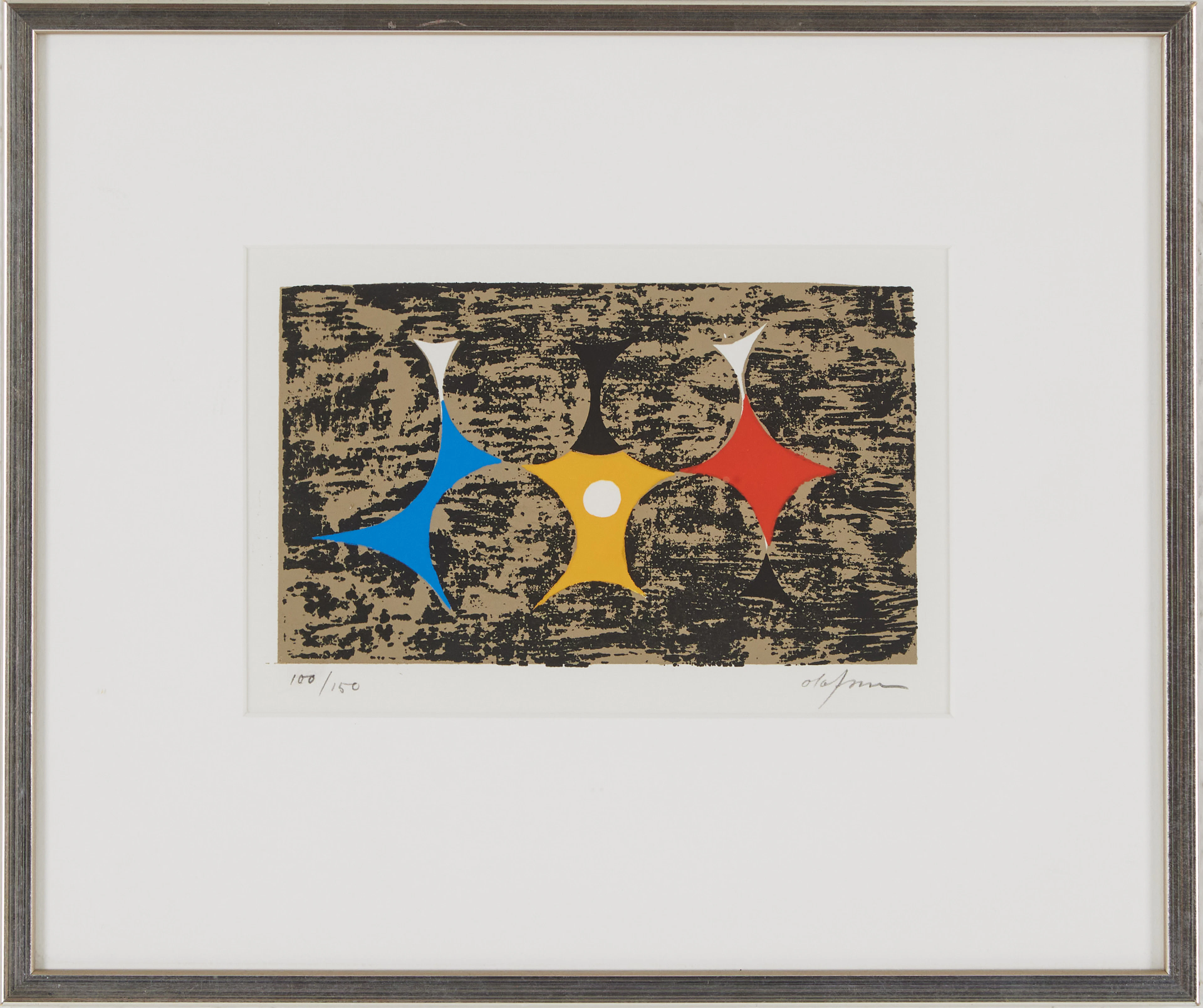 PIERRE OLOFSSON. Komposition, färglitografi, signerad, numrerad 100/150.