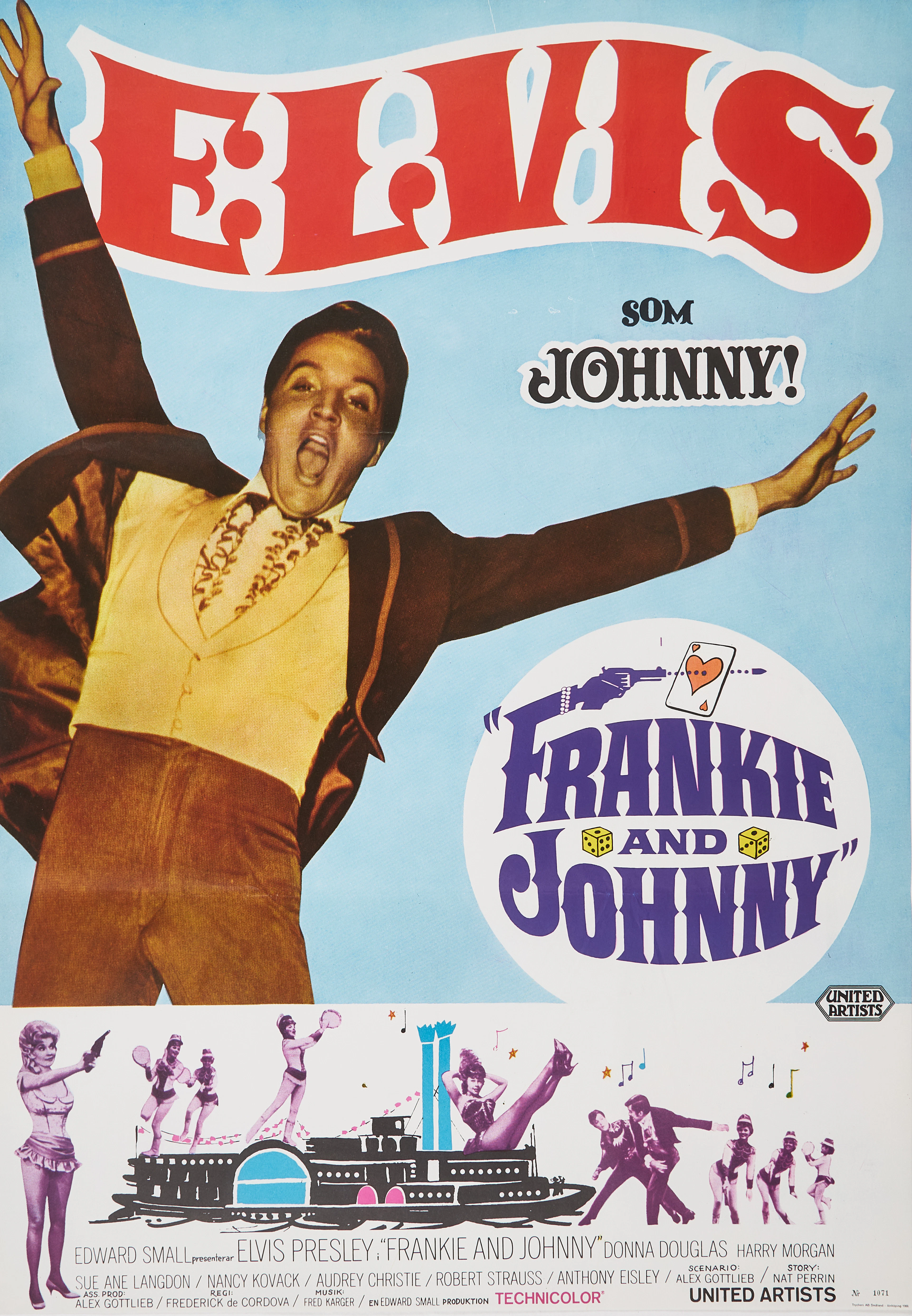 ELVIS PRESLEY. Filmaffisch "Frankie and Johnny" Tryckeri AB Småland