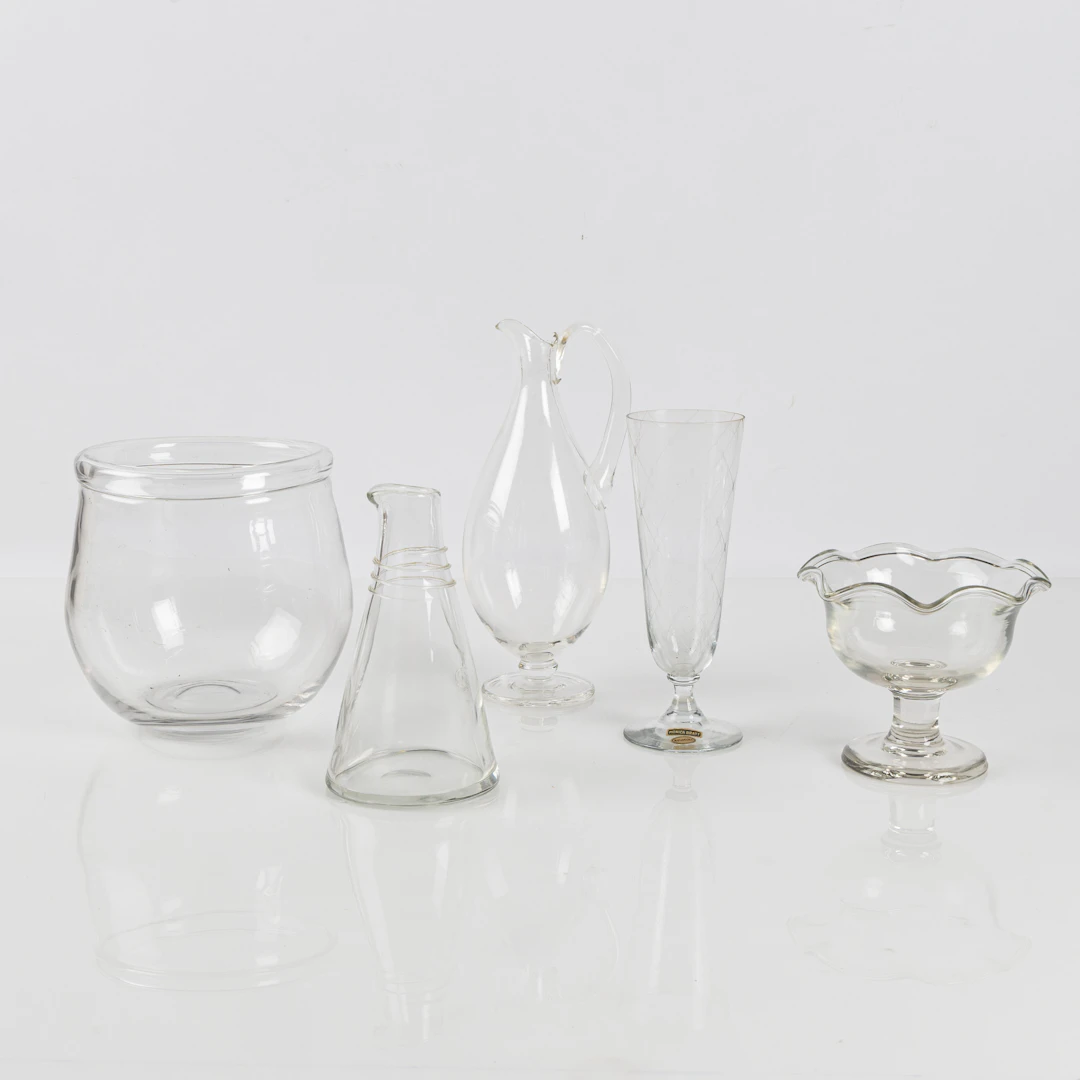 MONICA BRATT. Samling klarglas, 5 delar, Reijmyre.