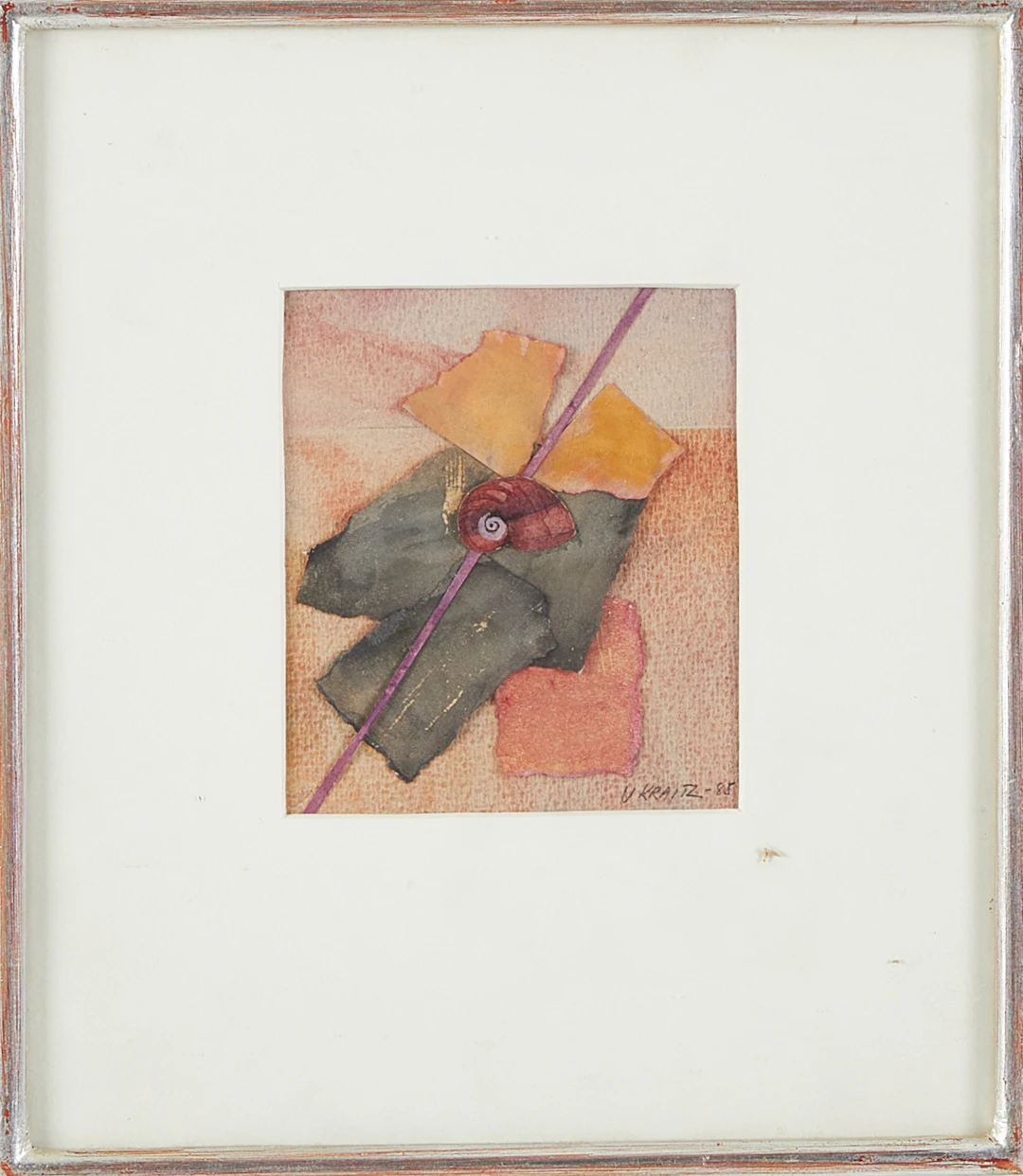 ULLA KRAITZ. Collage/blandteknik, signerad samt daterad -85.