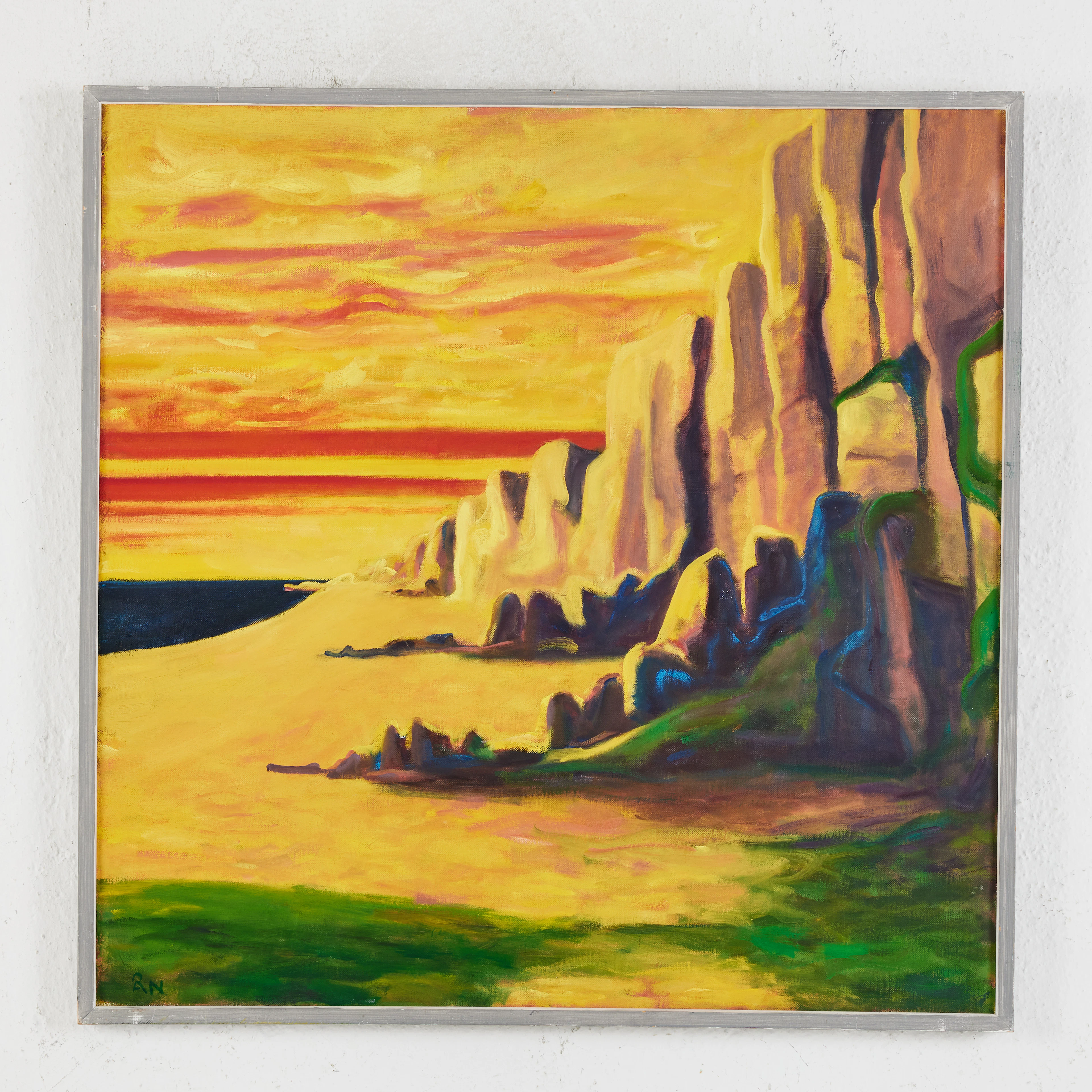 ÅKE NILSSON. (1935-2021). "Landskap Hovs Hallar", monogramsignerad