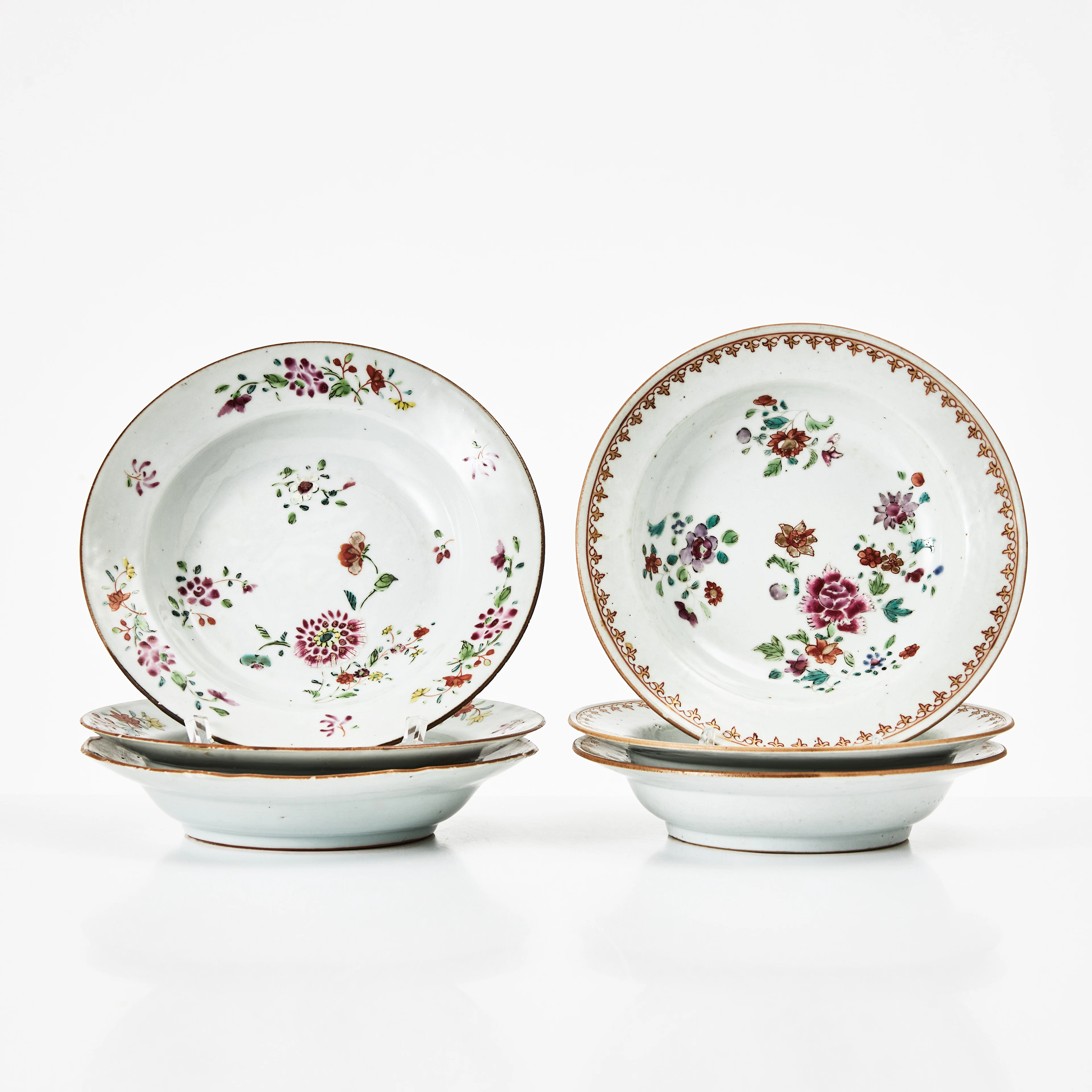 BÄRTALLRIKAR, 6 st., porslin, Kina, Qianlong (1736-1795), famille
