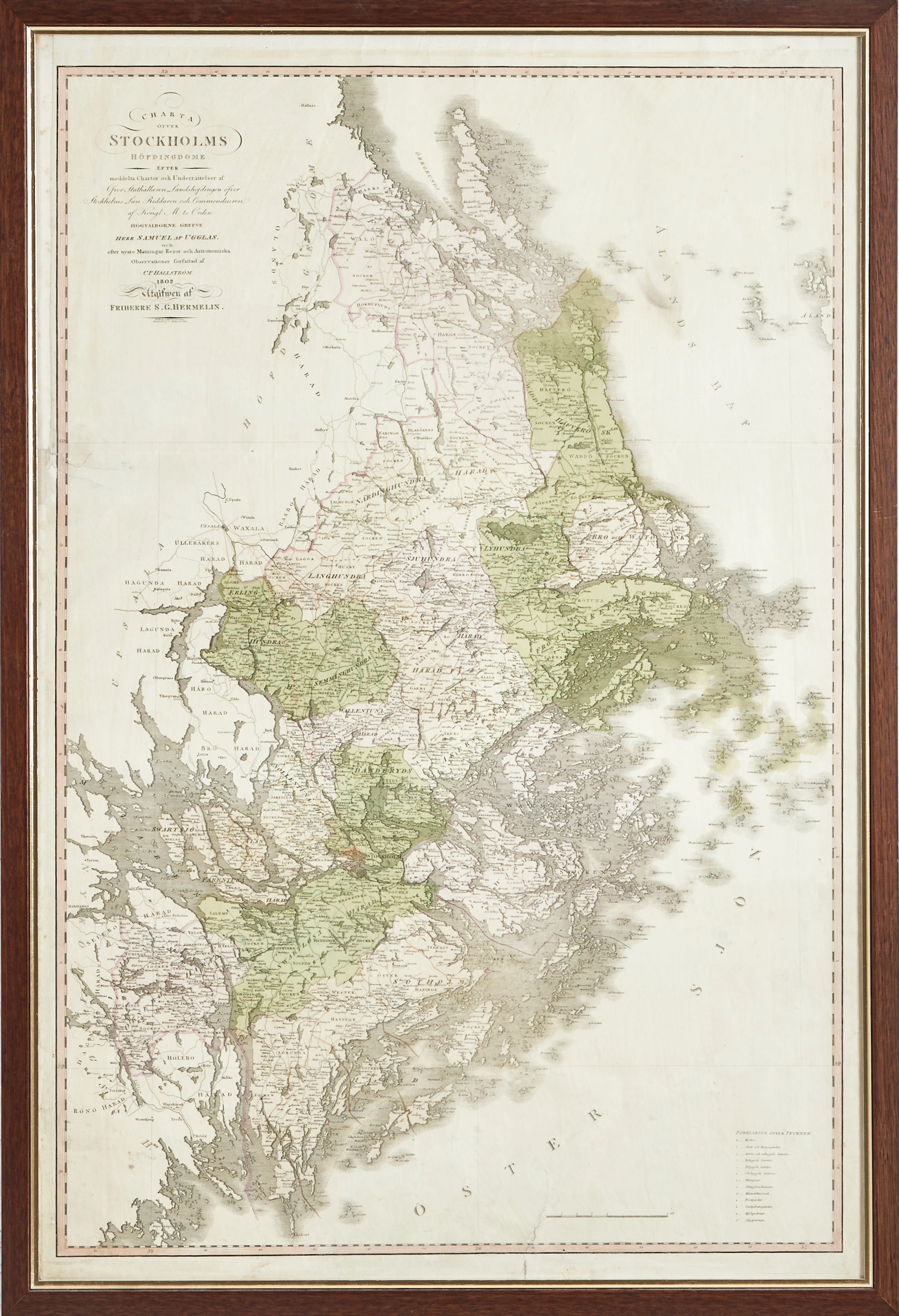 KARTA STOCKHOLMS LÄN, HERMELIN, 1802.