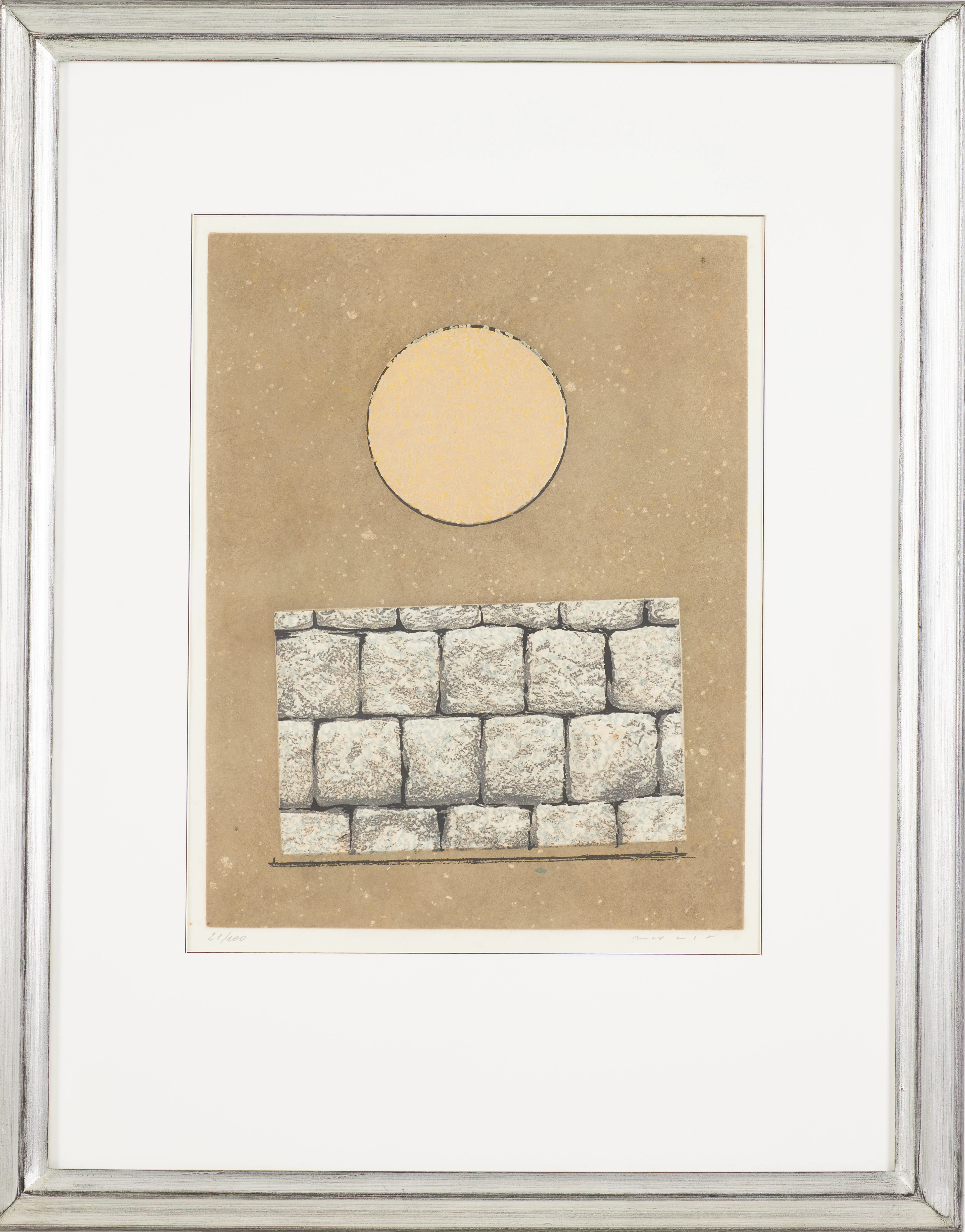 MAX ERNST. "Les plus beau mur", akvatintetsning, 1950, 21/100.