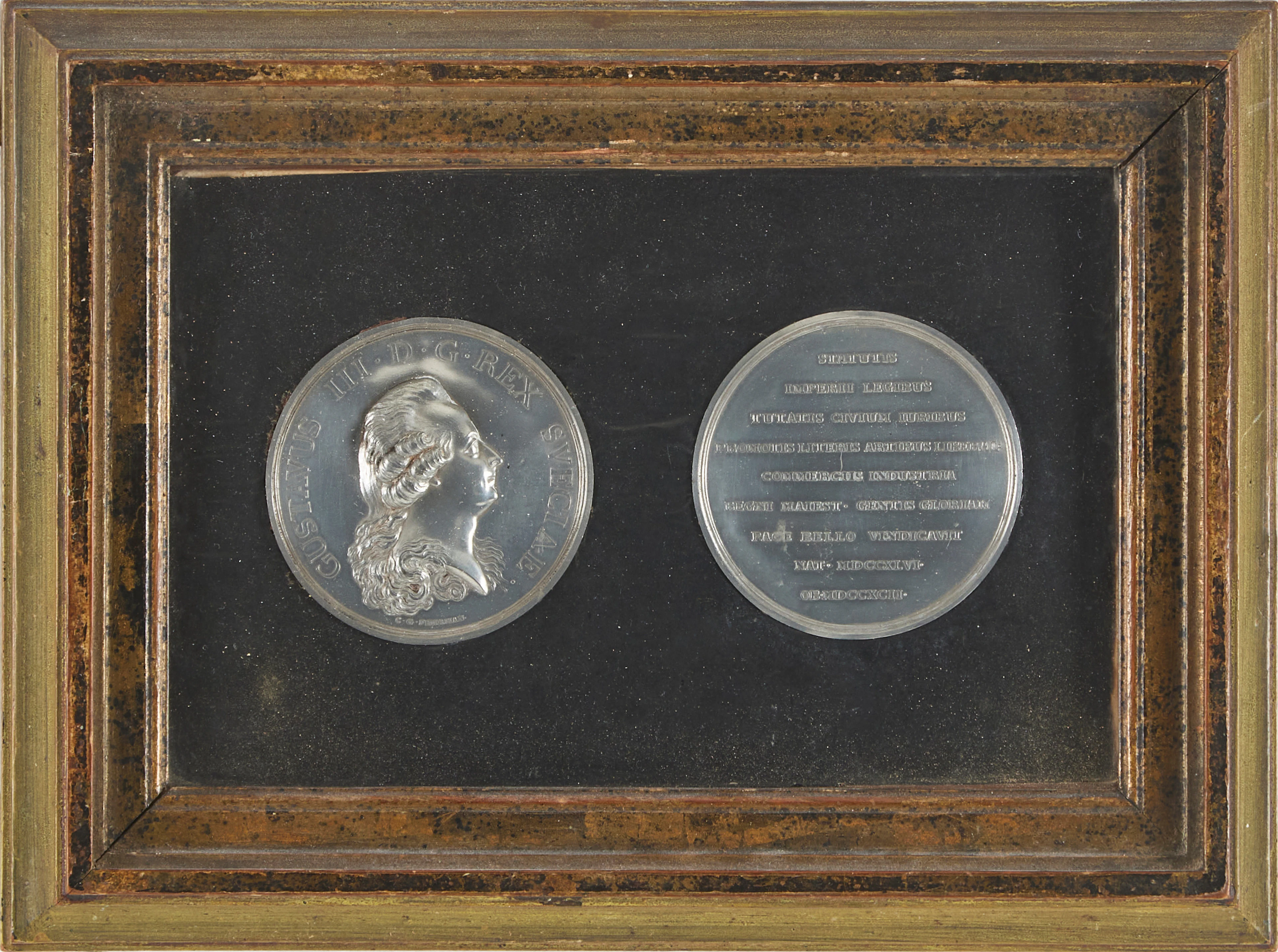 MINNESMEDALJ, tenn, Gustav III:s död 1792, Carl Gustaf Fehrman.