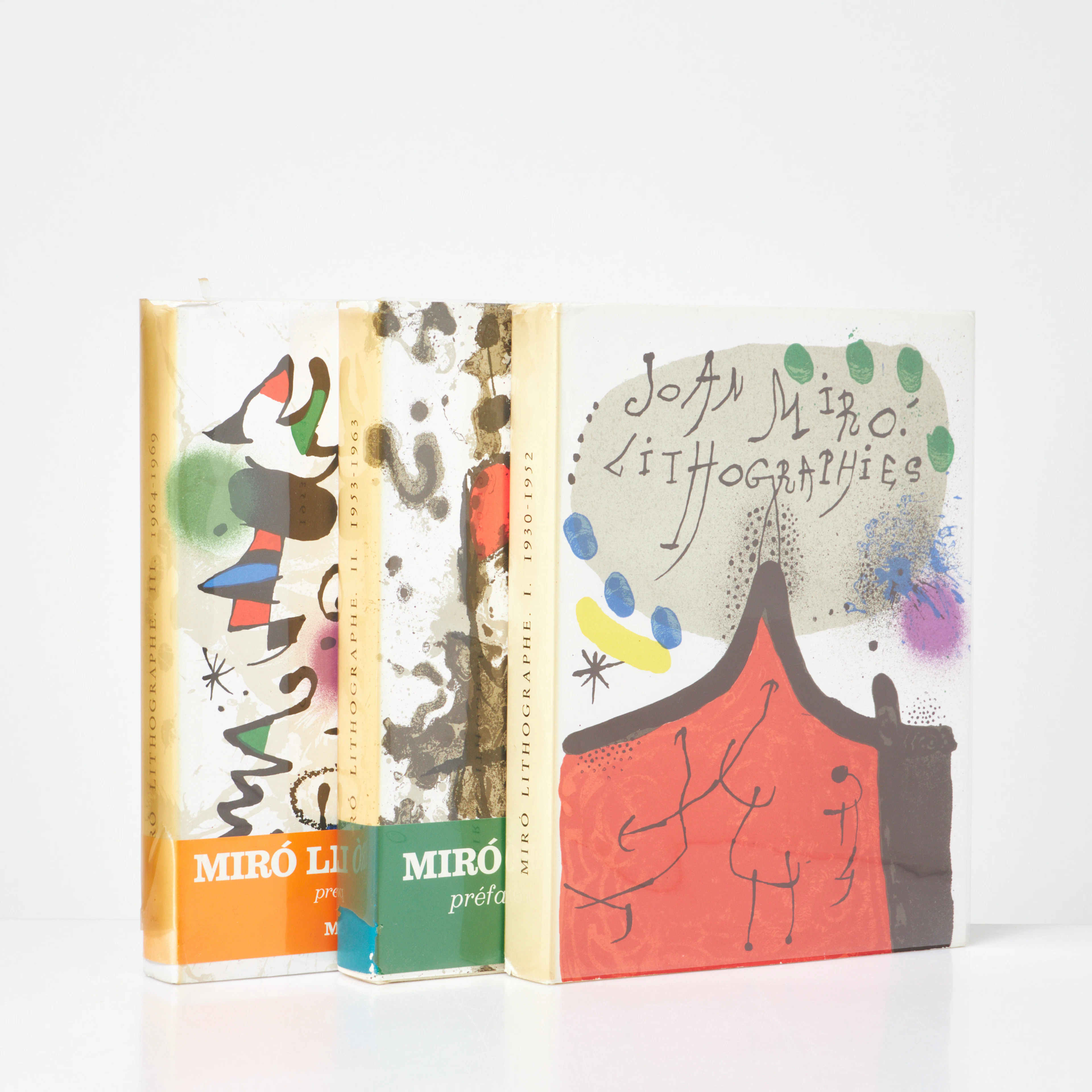 JOAN MIRÓ, böcker, 3 st, "Miró Lithographe", vol. I-III, 1972-1976.