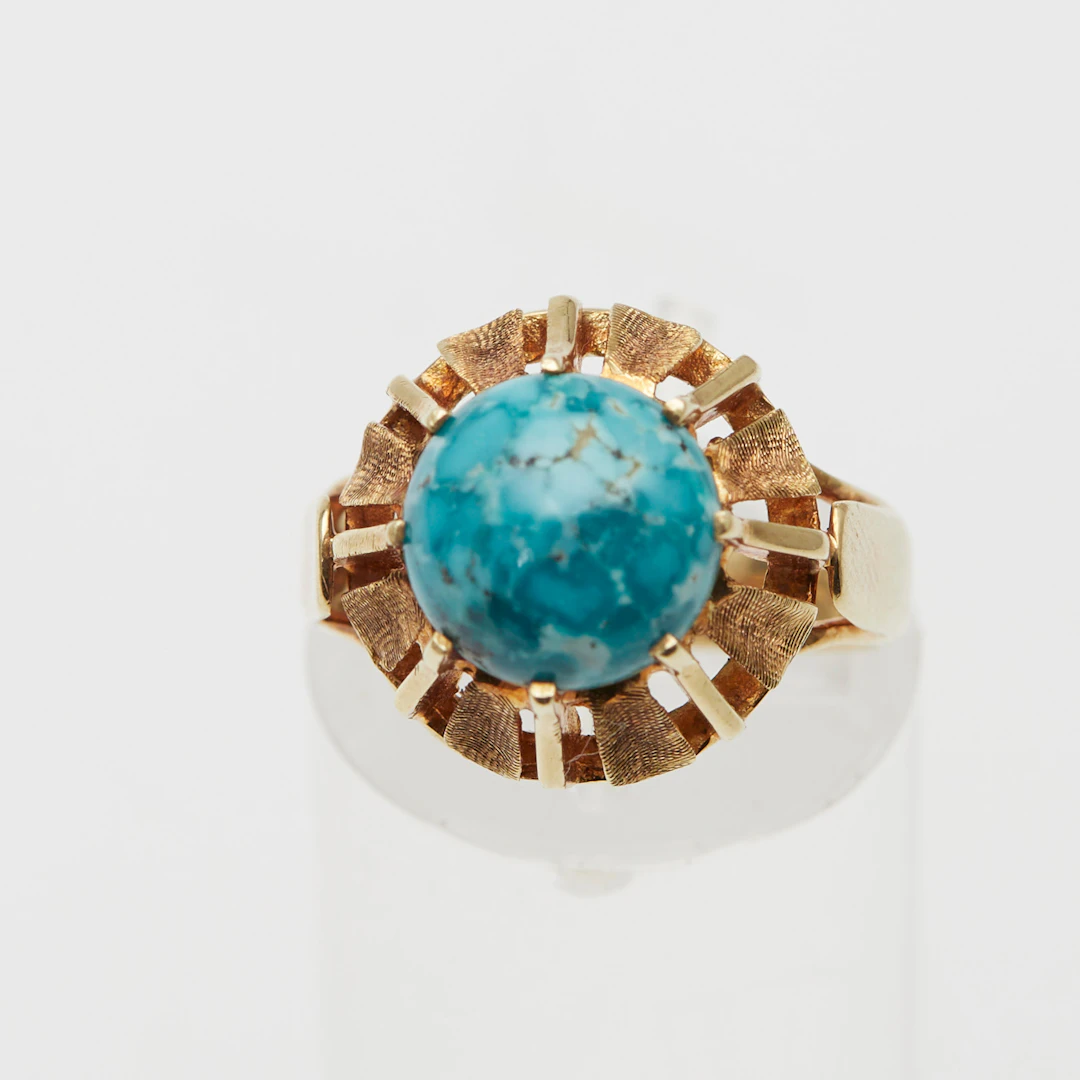 RING, 585er Gelbgold, Türkis.