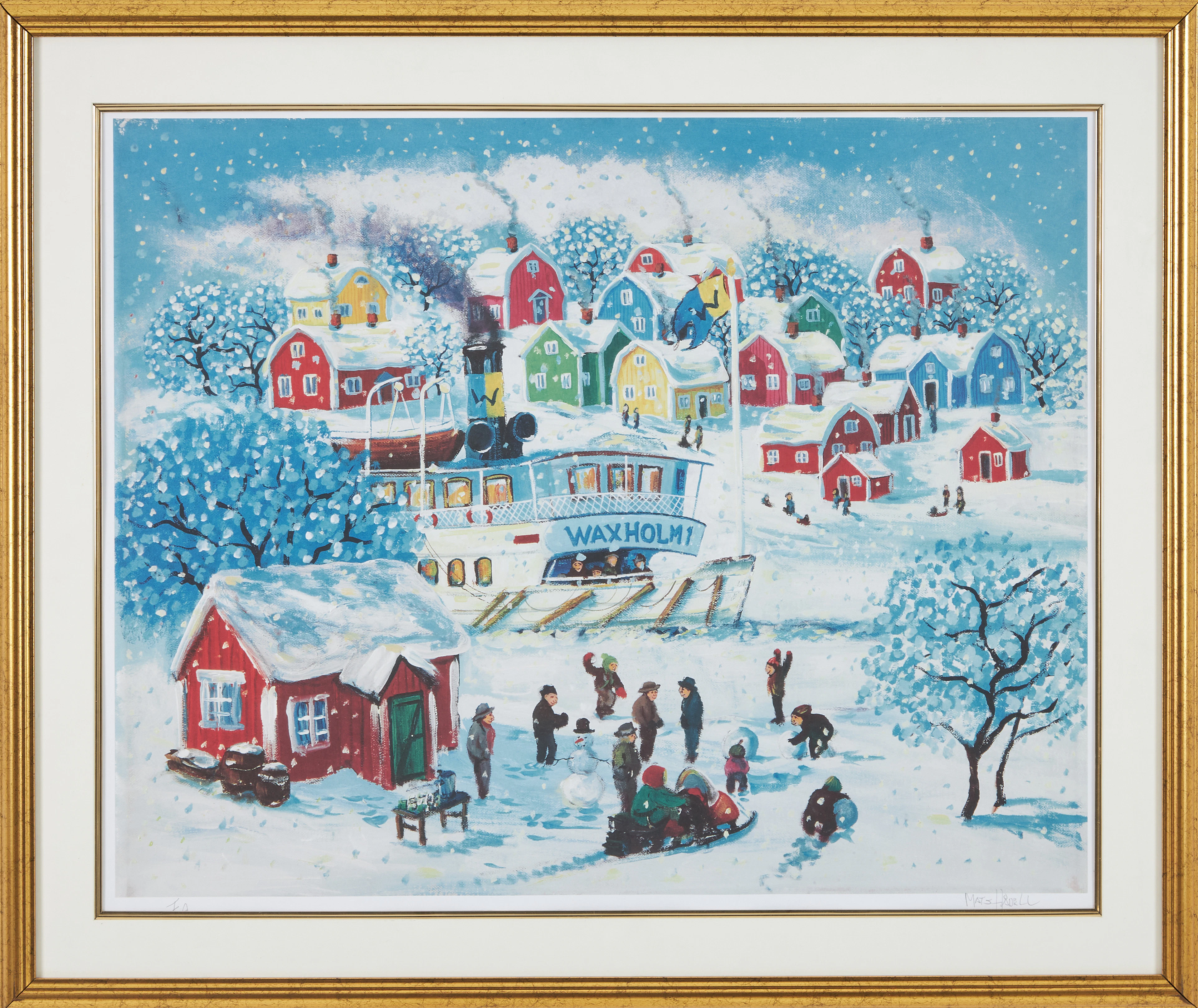 MATS HÅDELL. "Waxholm 1", färglitografi, signerad och numrerad EA.