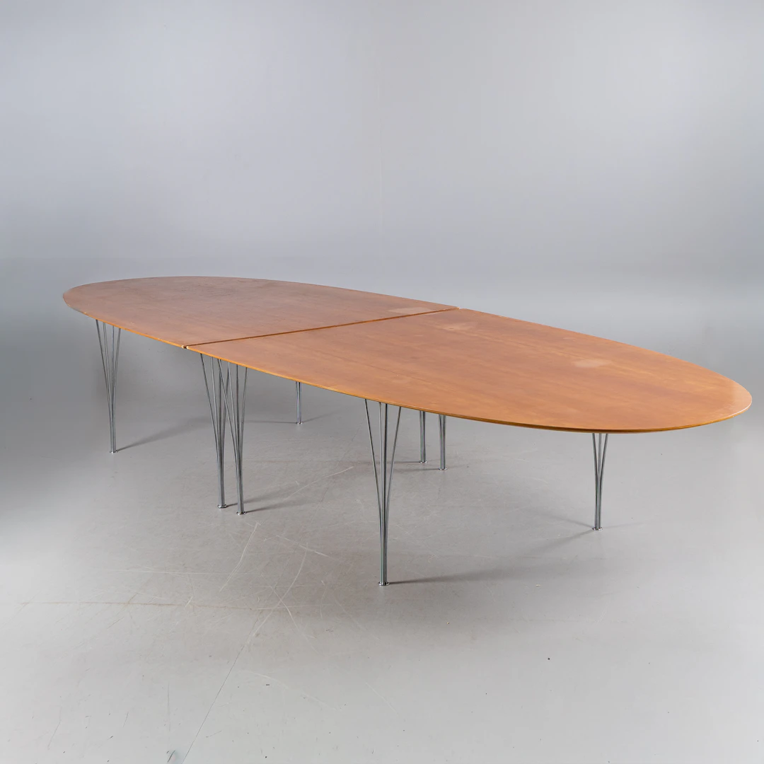 BRUNO MATHSSON & PIET HEIN. Matbord "Superelips", körsbär, delbart