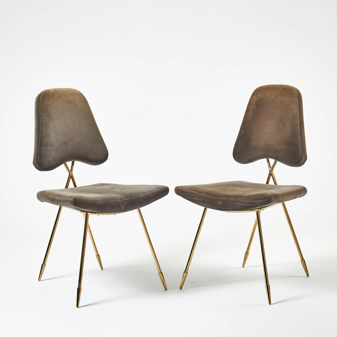 JONATHAN ADLER. "Maxime", stolar, ett par, 2000-tal, stomme i polerad