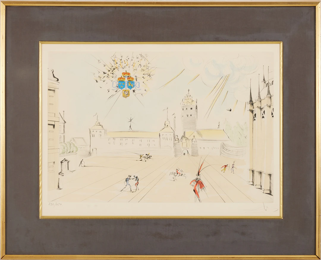 SALVADOR DALÍ. "Stockholms Slott" (The Royal Castle Stockholm), gjord