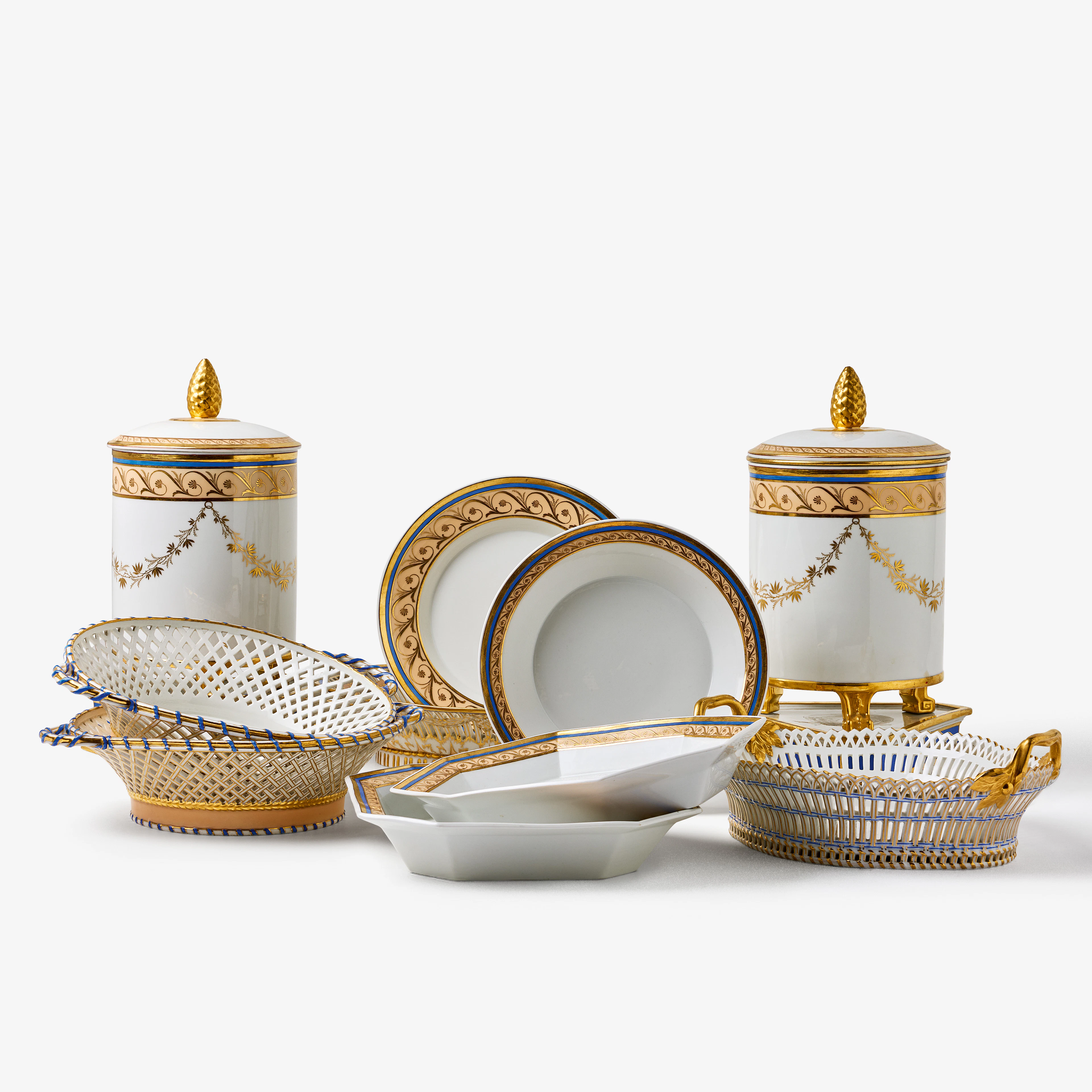 KÖNIGLICHE PORZELLAN-MANUFAKTUR, 83 delar, matservis, Tyskland, 1803-1813