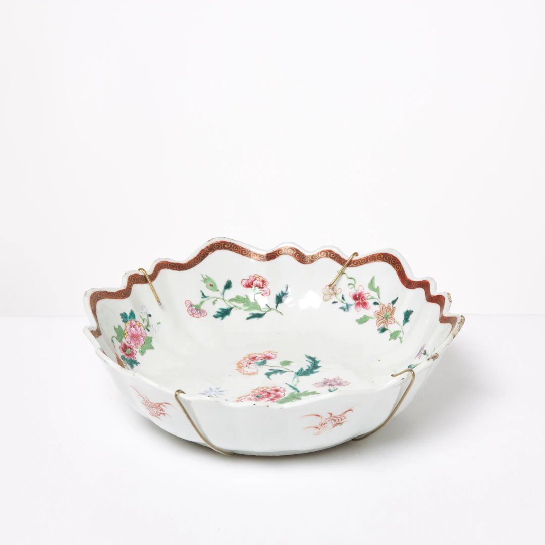 SKÅL/FAT, porslin, Kina, 17/1800-tal, famille rose.