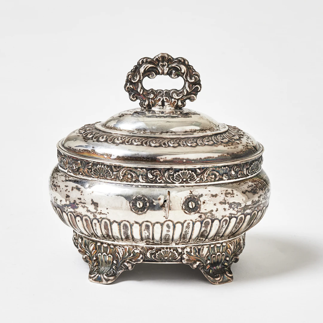 SOCKERSKRIN, silver, nyrokoko, Arvid Öhrn, Gävle, 1845.