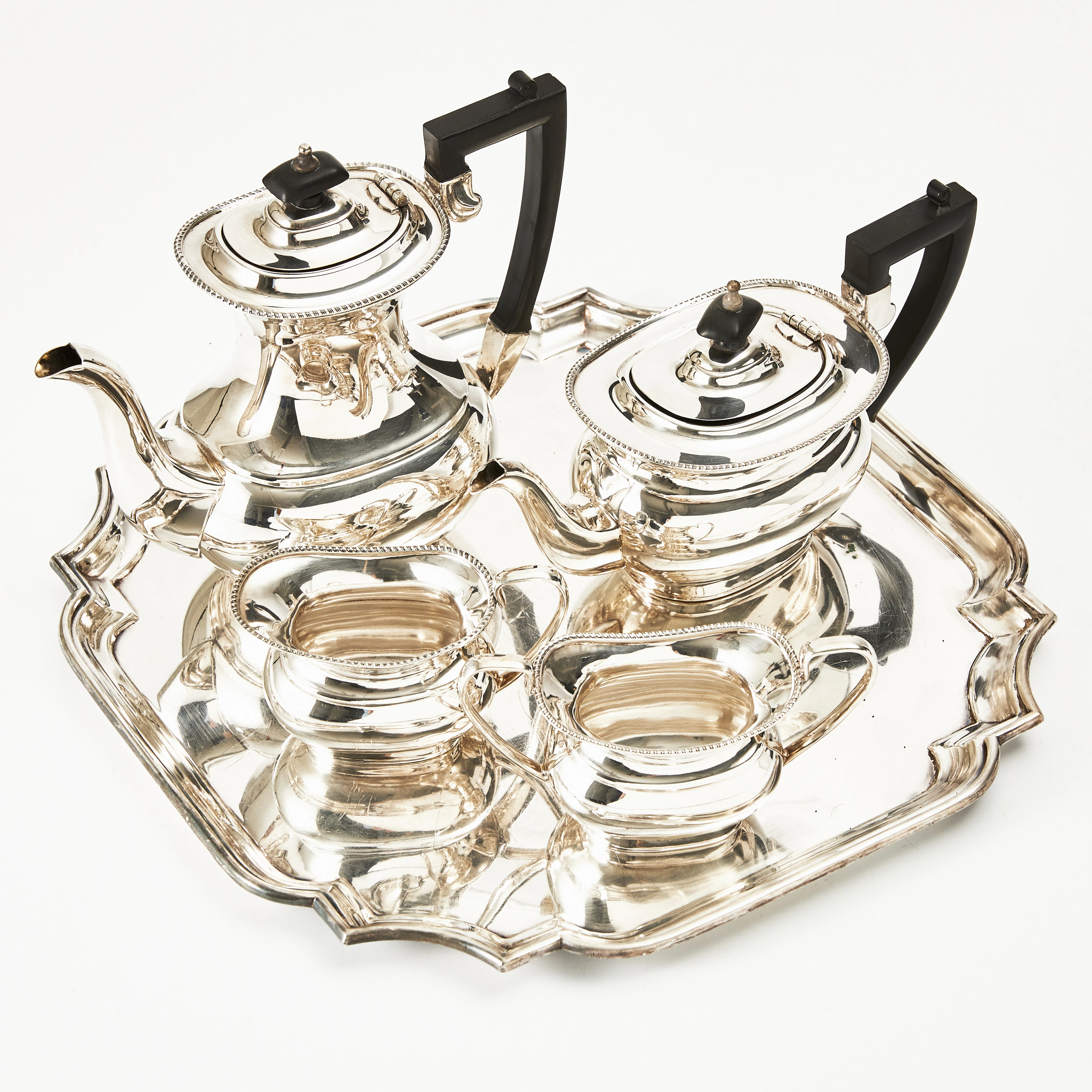 KAFFE / TESERVIS, 5 delar, nysilver, Sheffield.