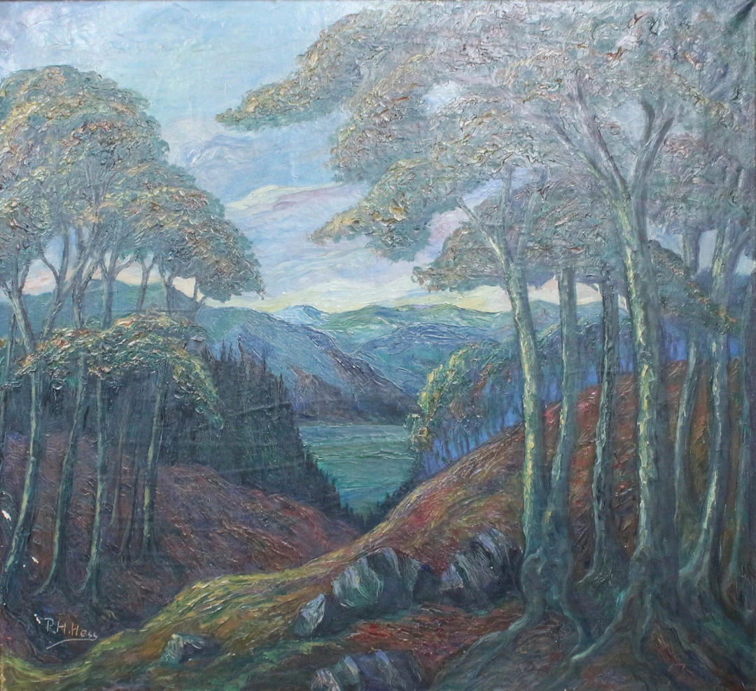 UNBEKANNTER KÜNSTLER. Gemälde Landschaft, Öl auf Leinwand, signiert
