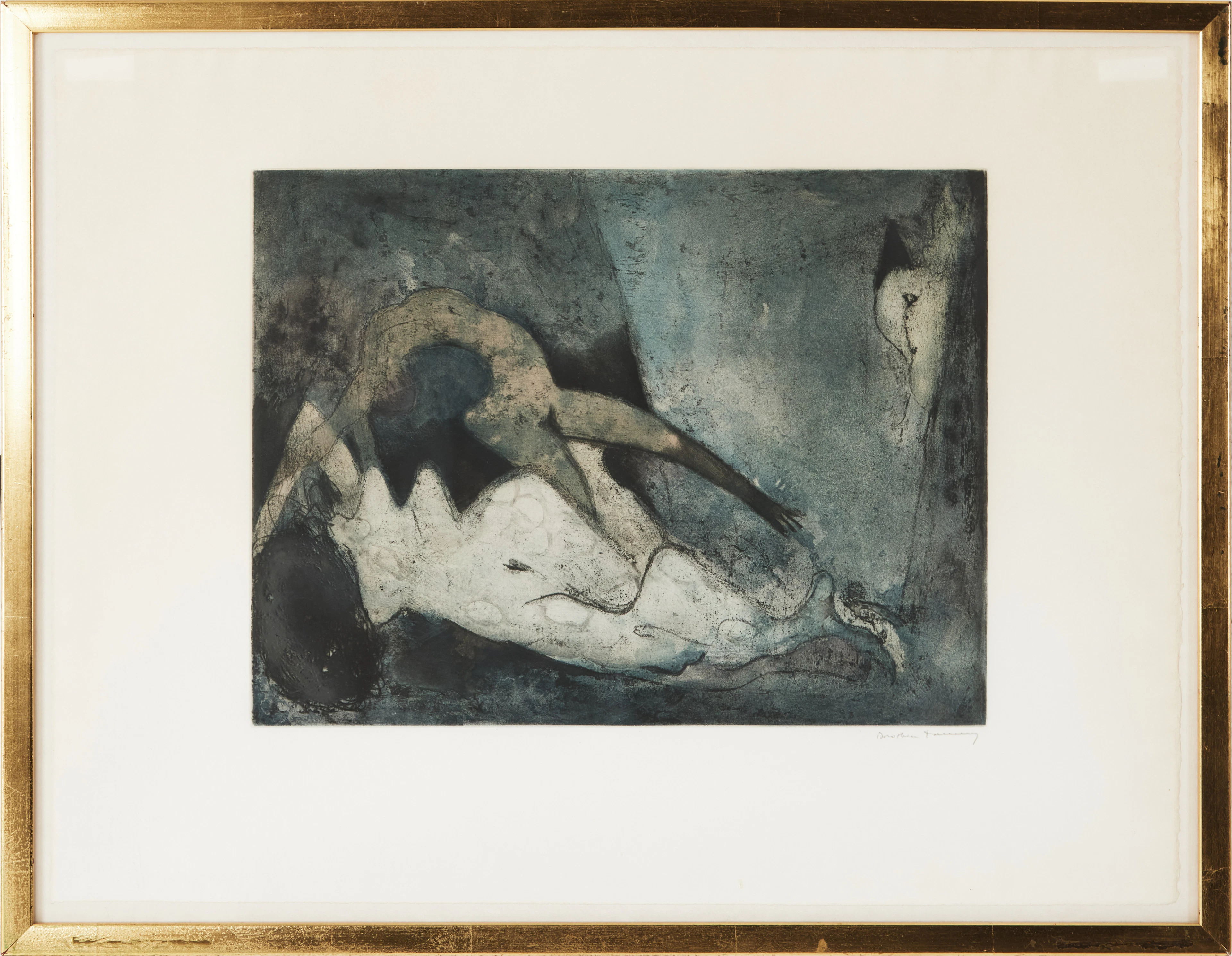 DOROTHEA TANNING. Komposition, akvatint, signerad.