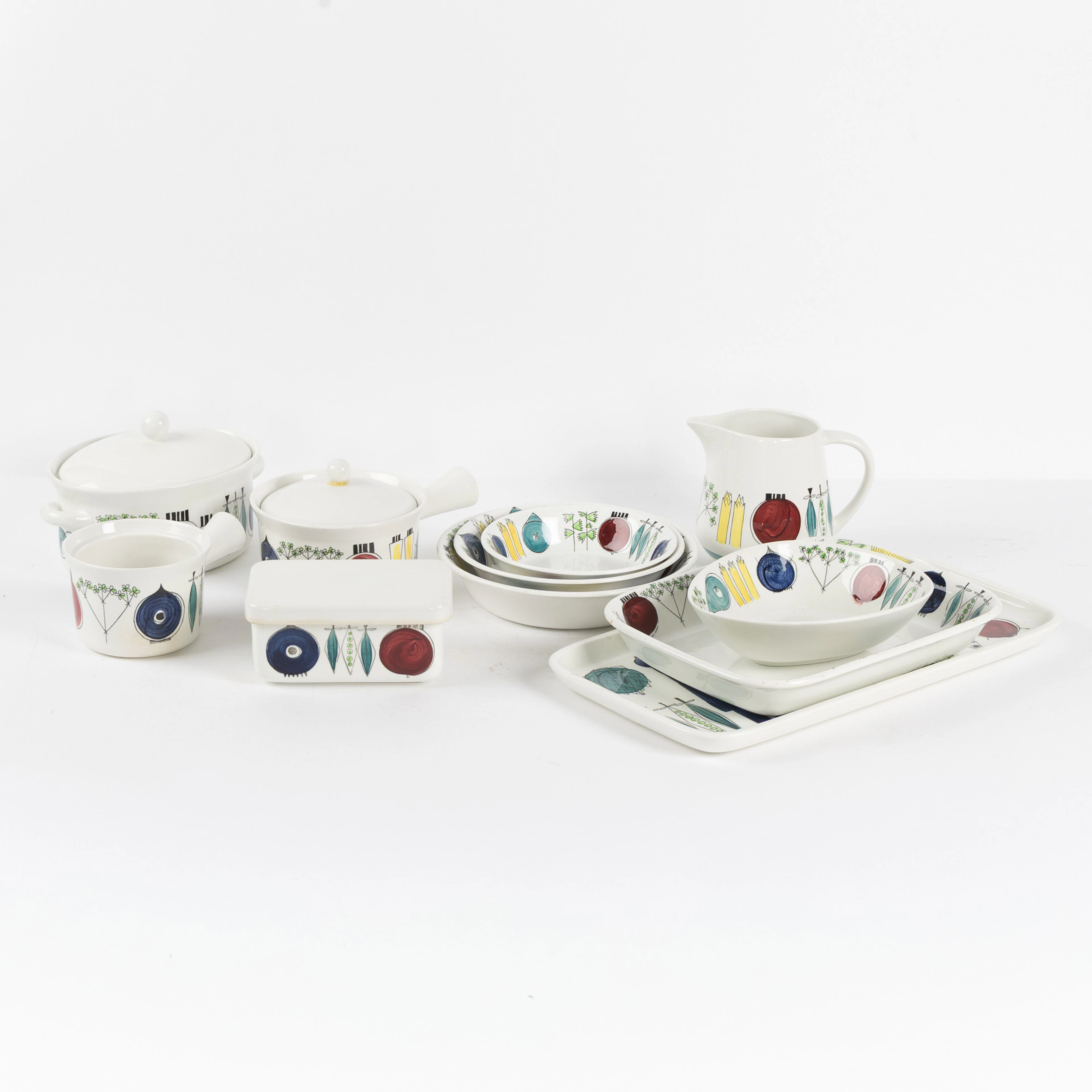 MARIANNE WESTMAN. Servisdelar, 11 delar, "Picknick", Rörstrand.