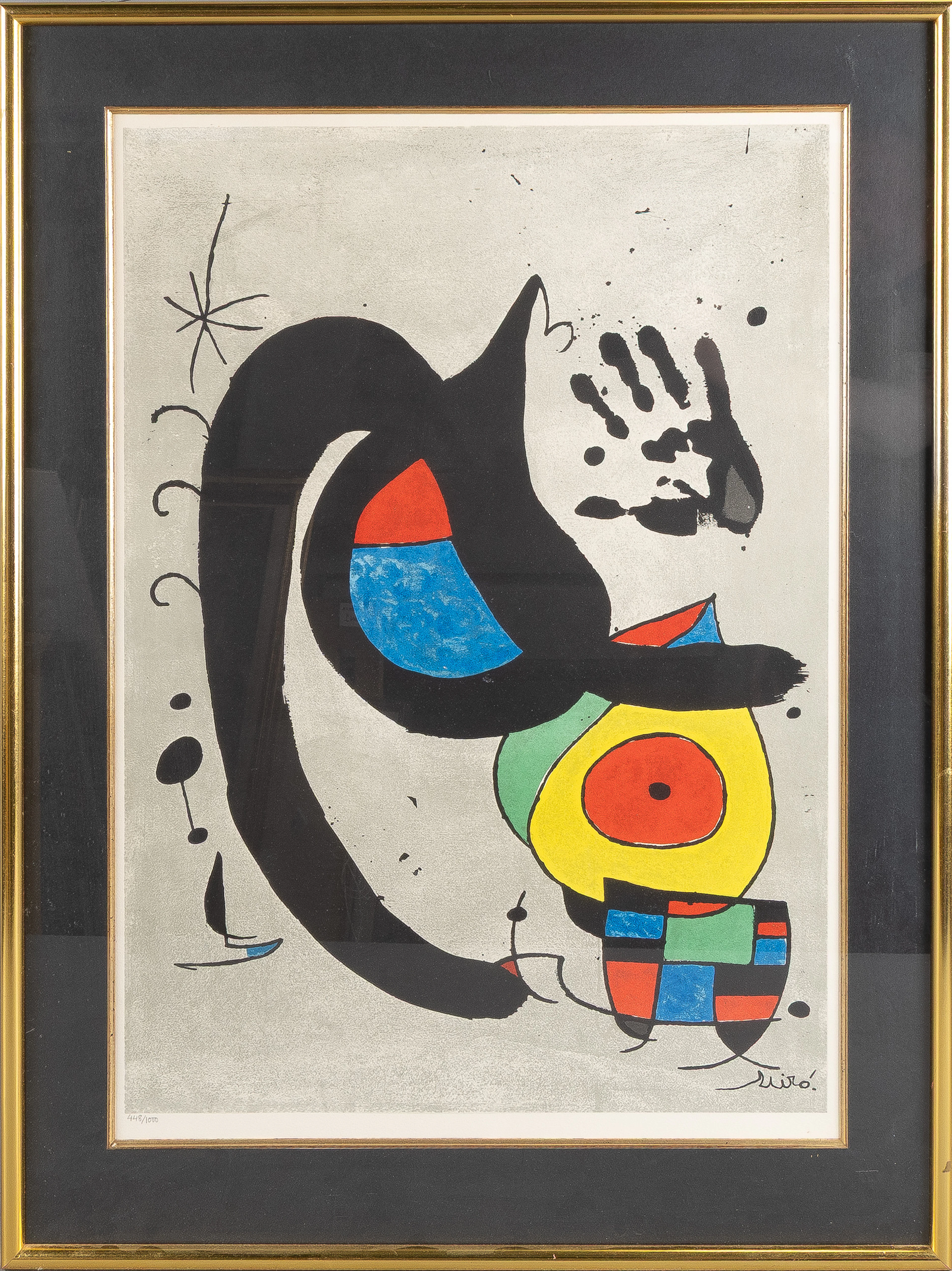 JOAN MIRÓ. Efter. Litografi, "Femme à l'oise", nr 448/1000.