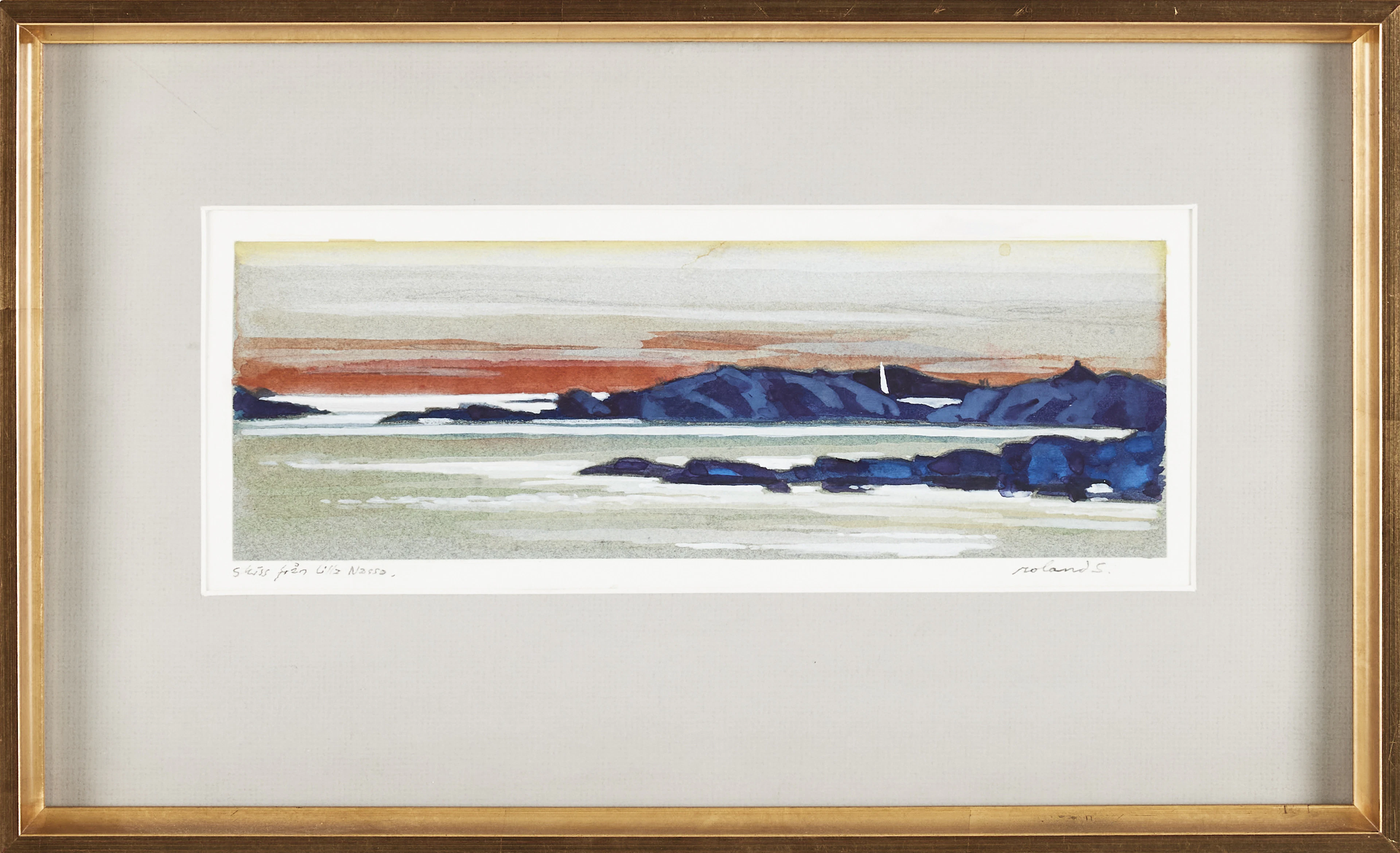ROLAND SVENSSON. "Lilla Nassa" blandteknik på papper mot kartong, signerad.