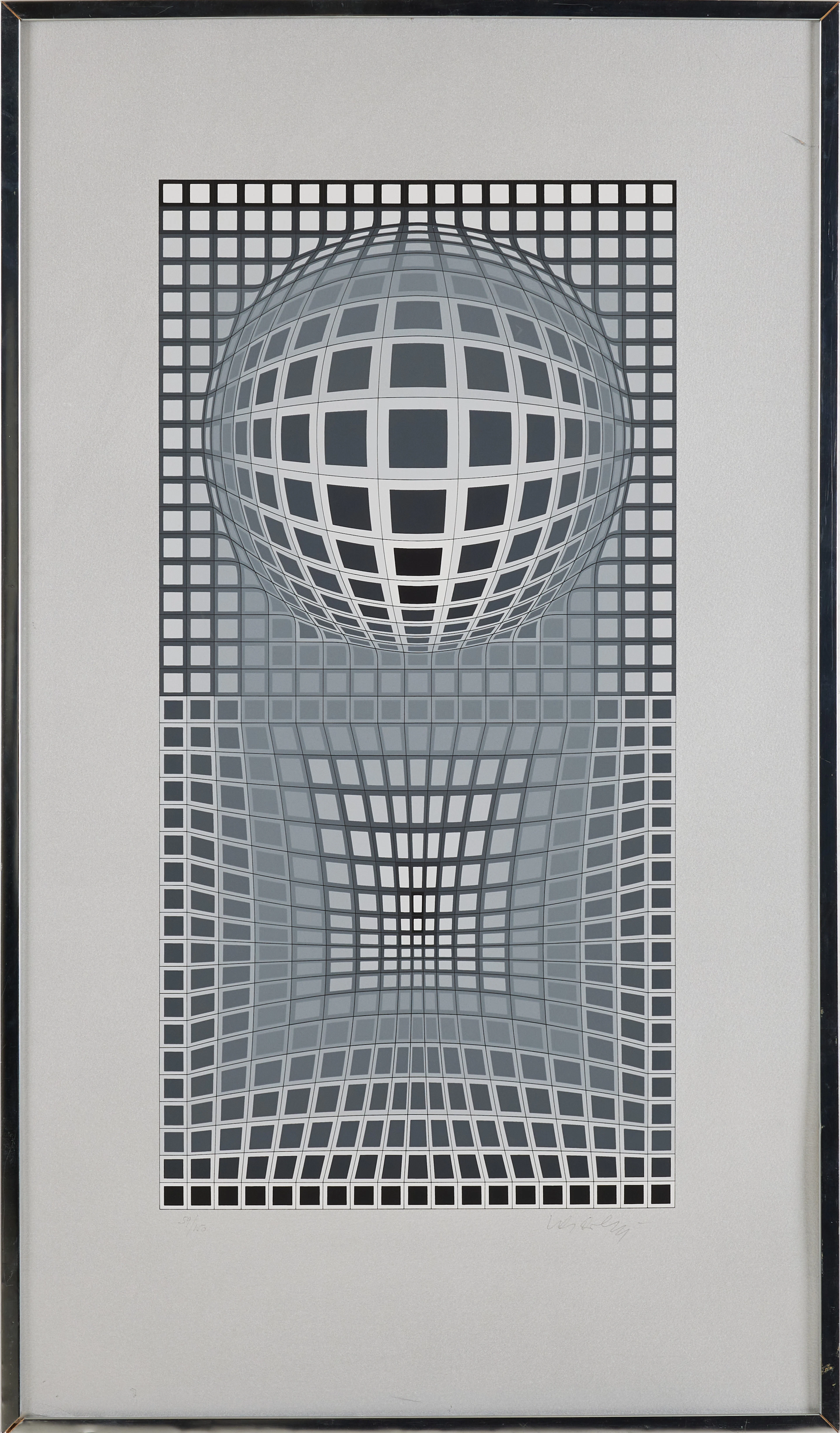 VICTOR VASARELY. "VP Gris", signerad samt numrerad 59/150.