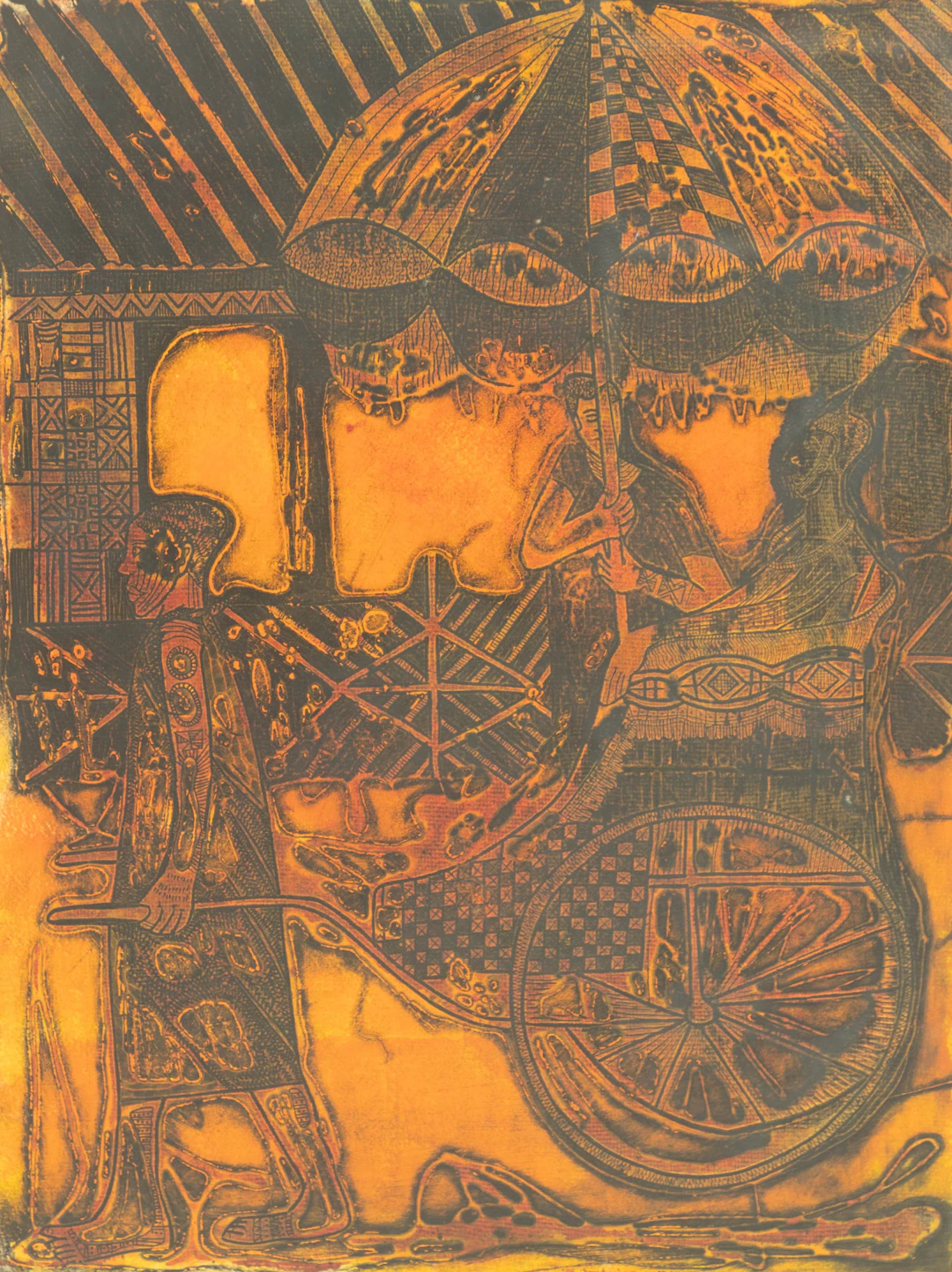 BRUCE ONOBRAKPEYA (GEB. 1932). A Ride in the City of Golden Dust.