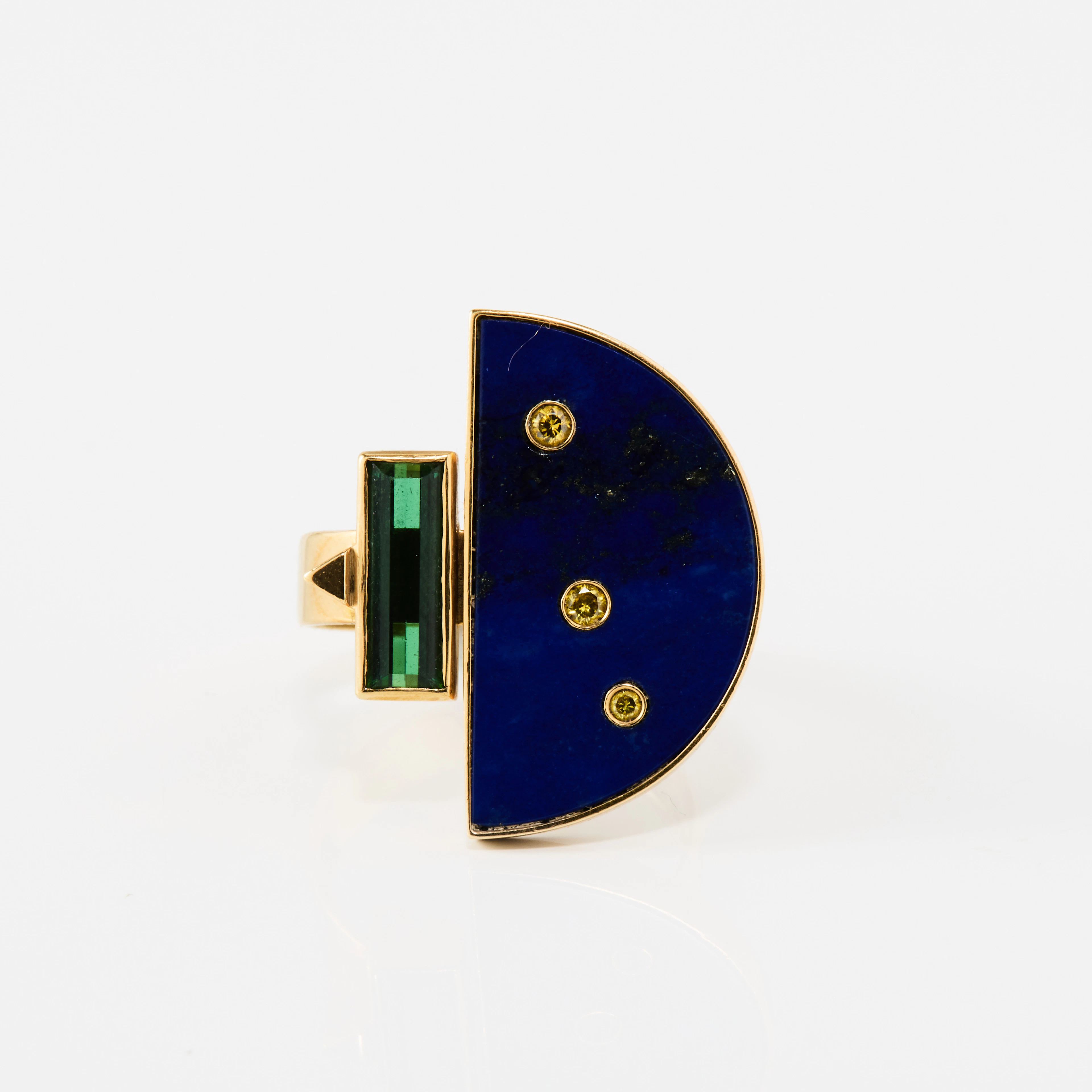 SEBASTIAN SCHILDT (FÖDD 1964). Ring, 18K guld med lapis lazuli, turmalin