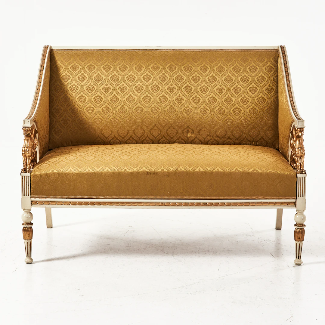 SOFFA, 1900-talets första hälft, empirstil, förgylld och bemålad