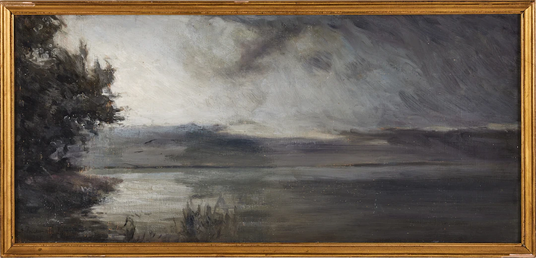 AXEL FAHLCRANTZ. "En afton", signerad och daterad 1919, olja på duk.