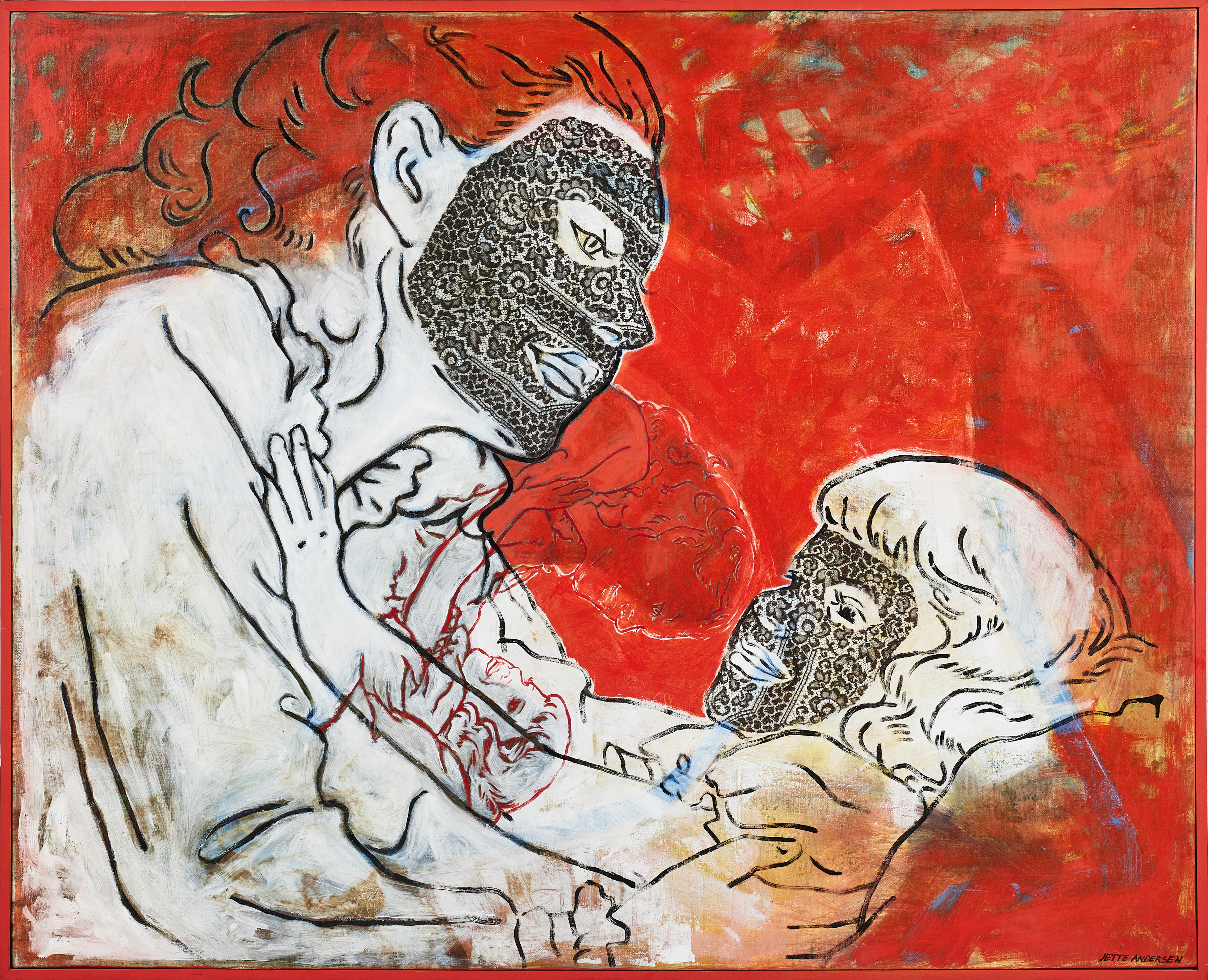 JETTE ANDERSEN. (Danmark/Sverige, född 1949) "Sorgemask", signerad