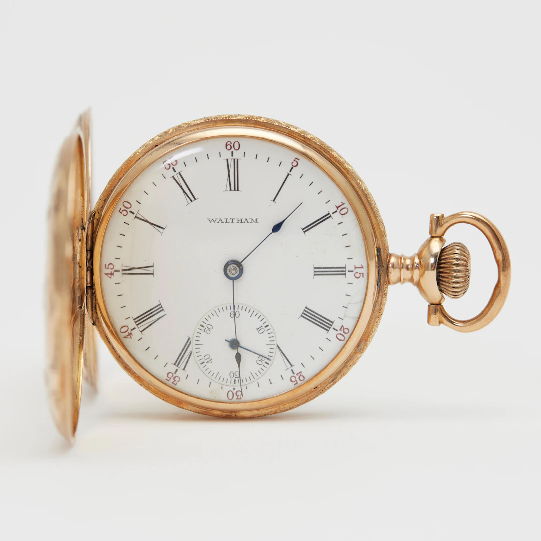 AMERICAN WALTHAM WATCH CO. Savonnette-Taschenuhr, 585er Roségold, um 1906, USA.