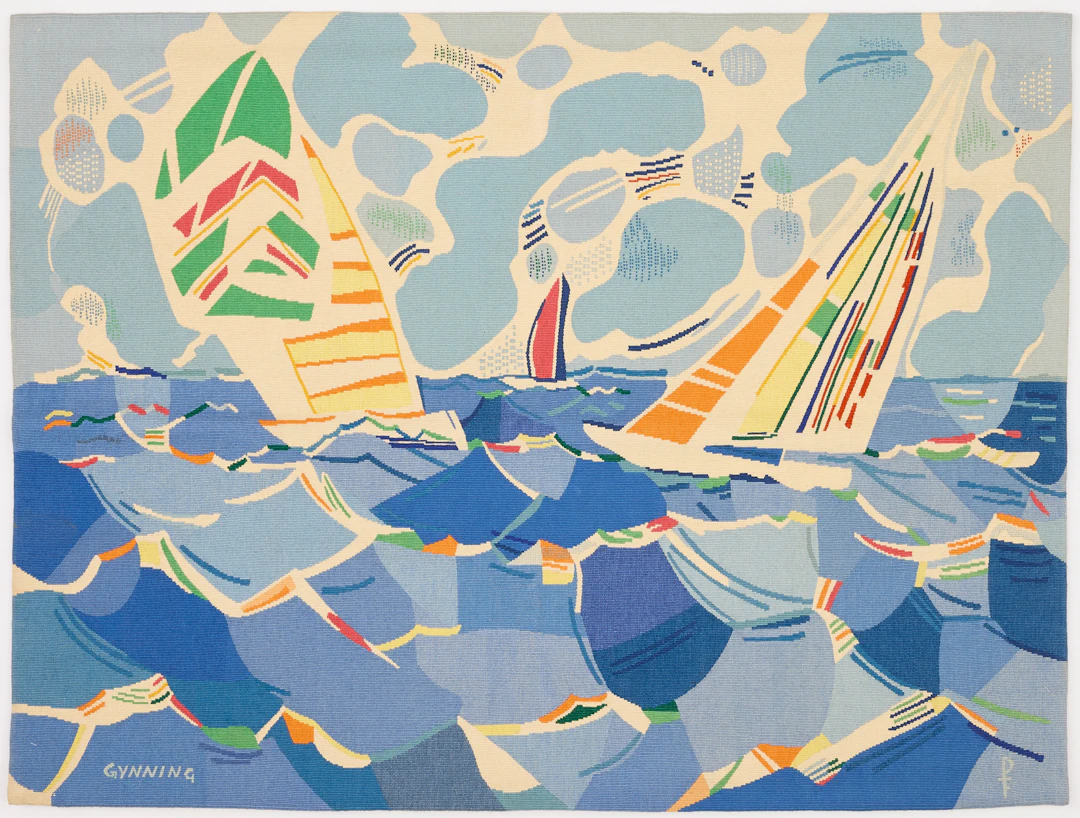 LARS GYNNING. "Sandhamn", vävd tapet, Pinton Frères, gobelängteknik
