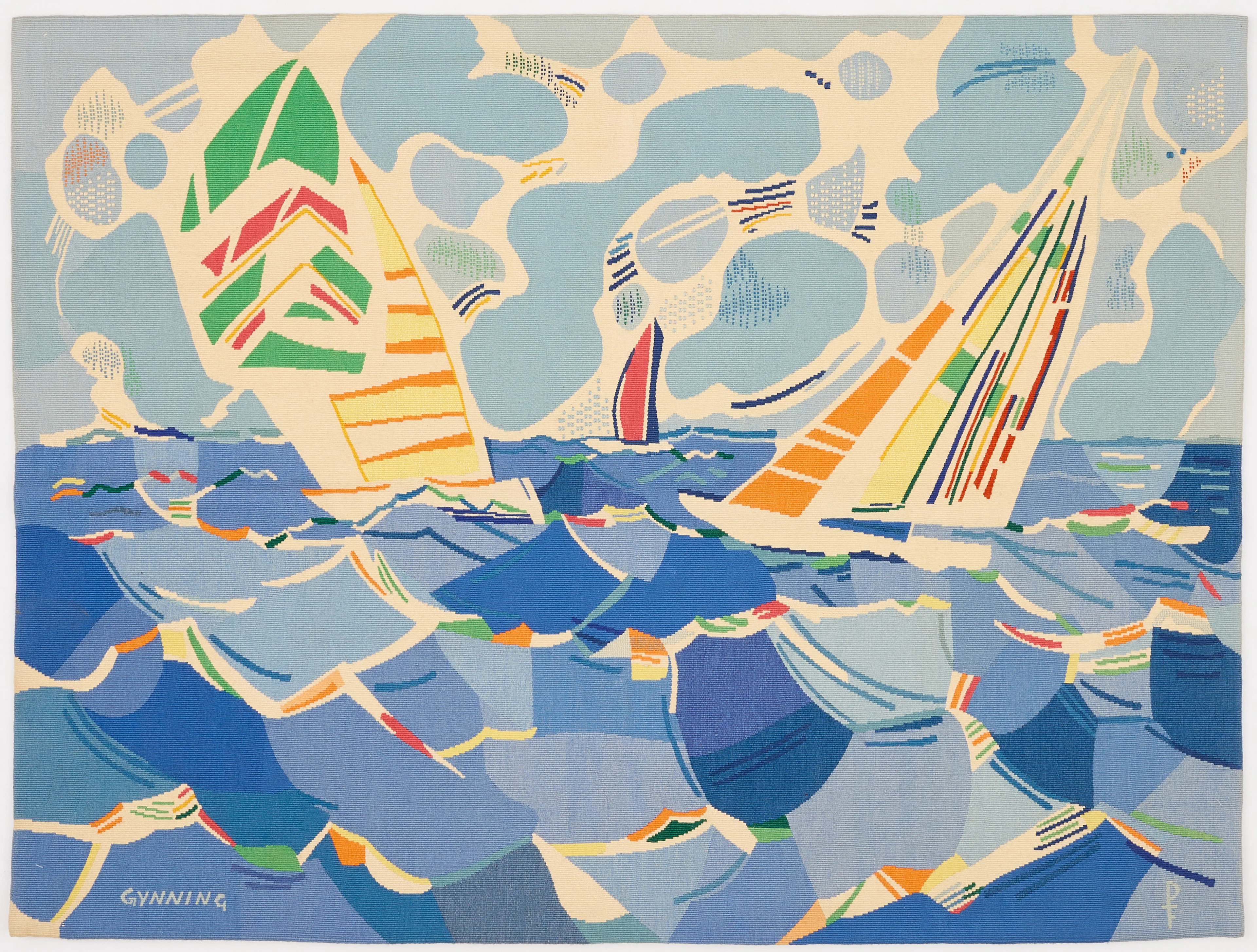 LARS GYNNING. "Sandhamn", vävd tapet, Pinton Frères, gobelängteknik