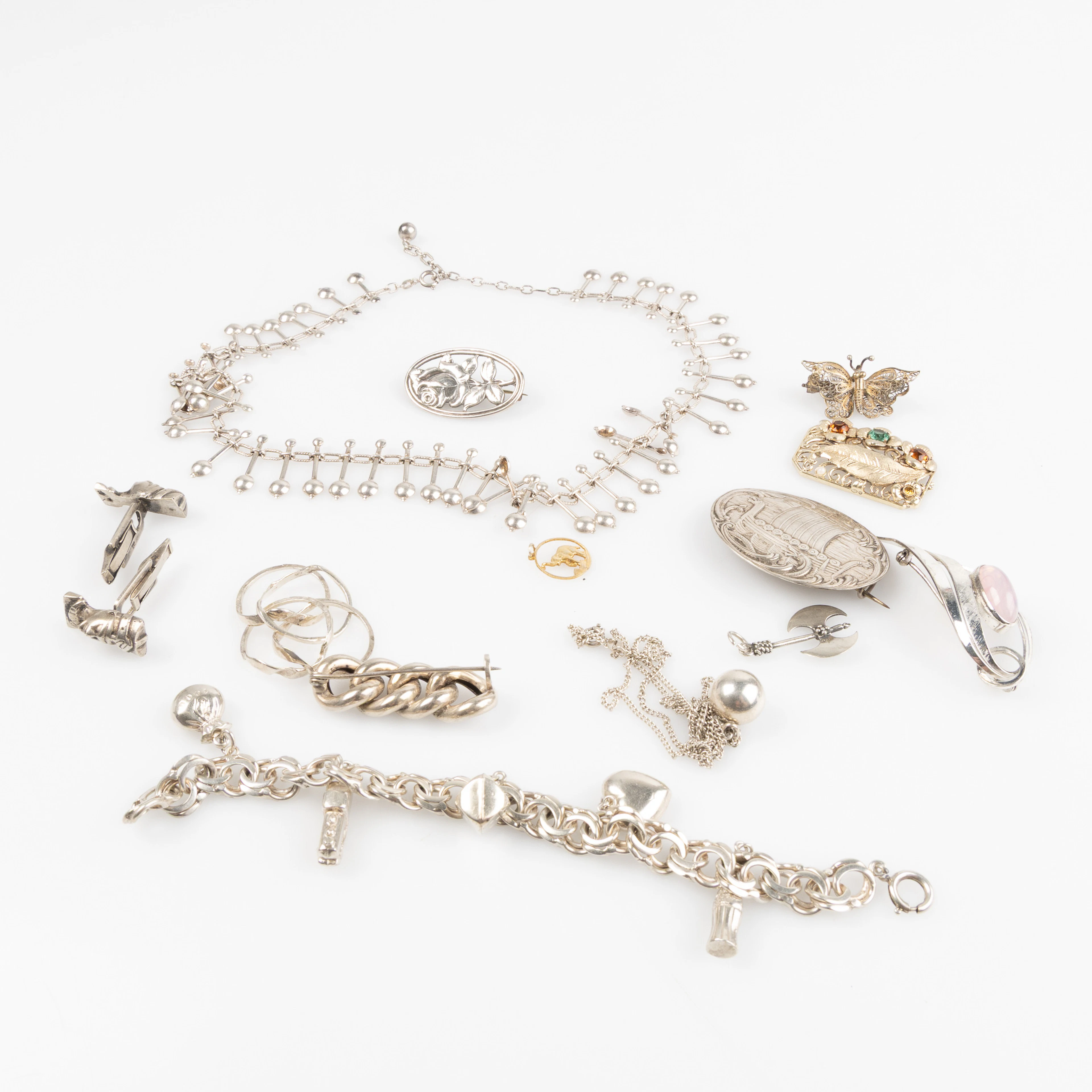 SAMLING SMYCKEN, silver, 13 dlr.