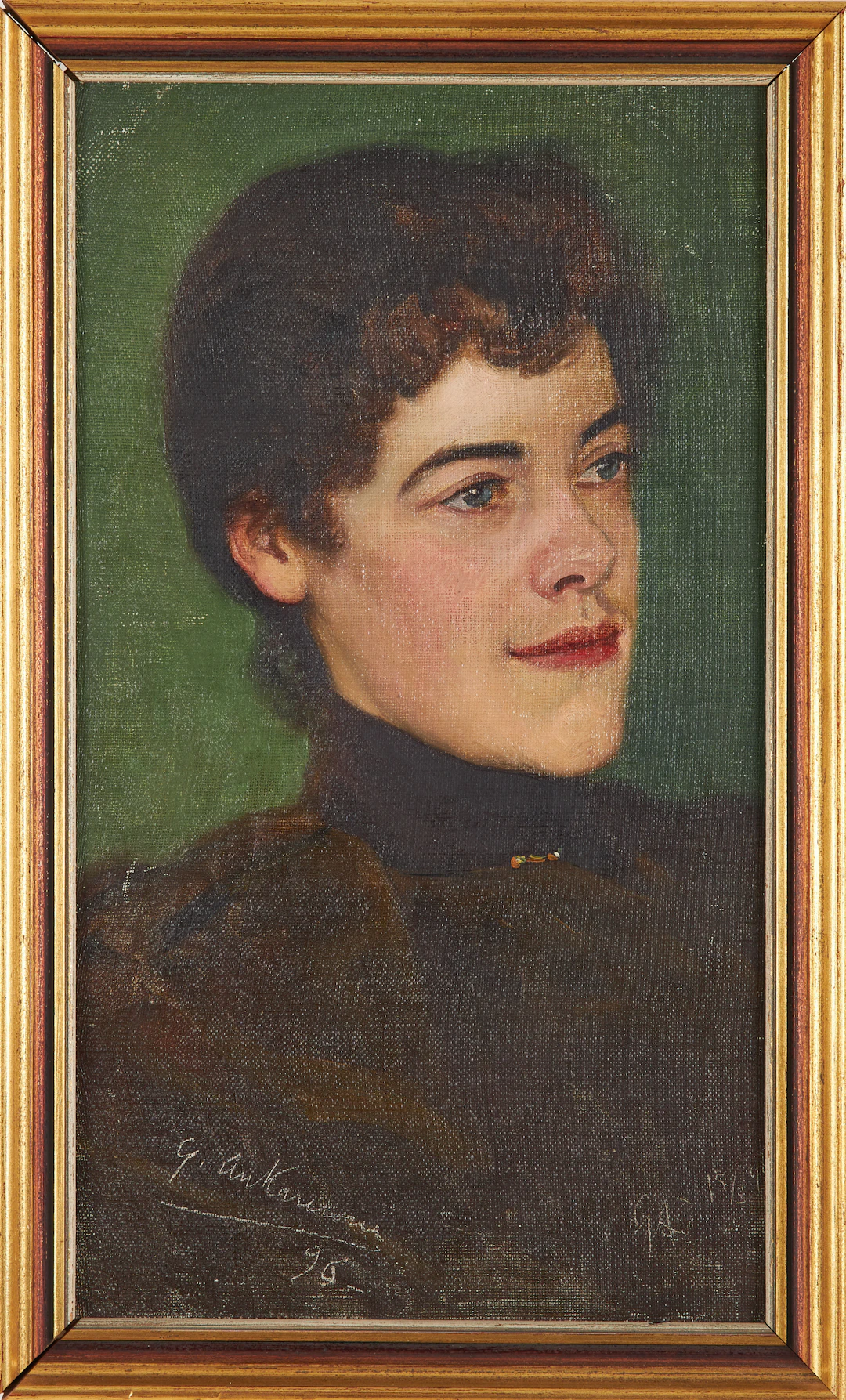GUSTAF ANKARCRONA. Porträtt, olja på duk, signerad g ankarkrona, daterad -96.