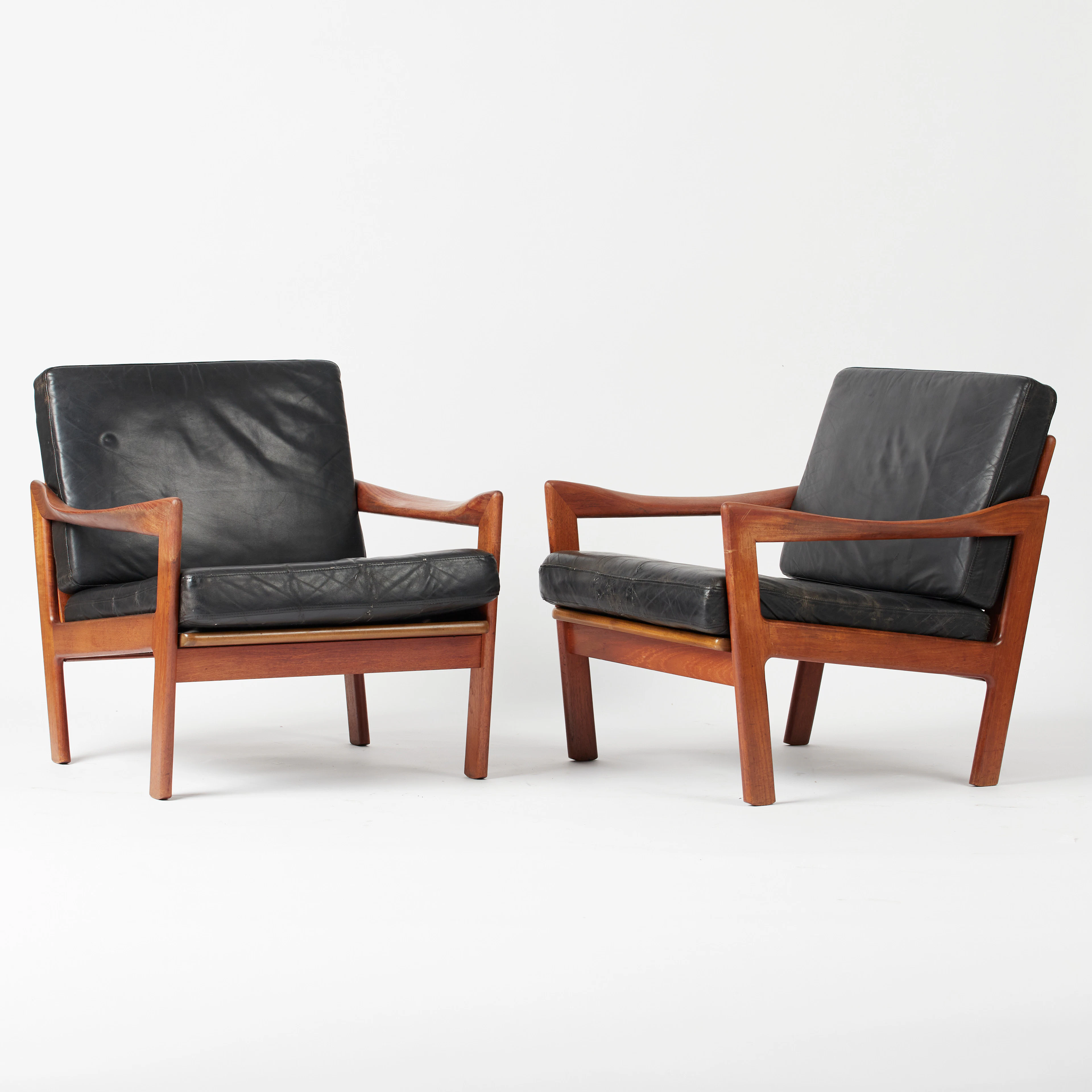 ILLUM WIKKELSØ. Niels Eilersen, Paar Sessel / Lounge Chairs, Teak