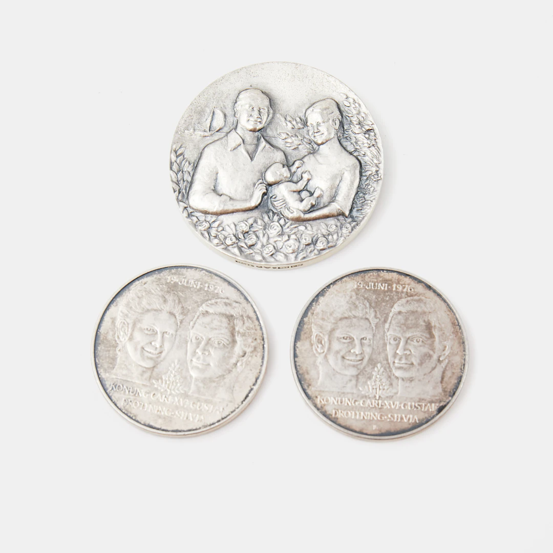 MINNESMYNT, MEDALJ, 3 dlr, sterlingsilver, Konung Carl XVI Gustaf
