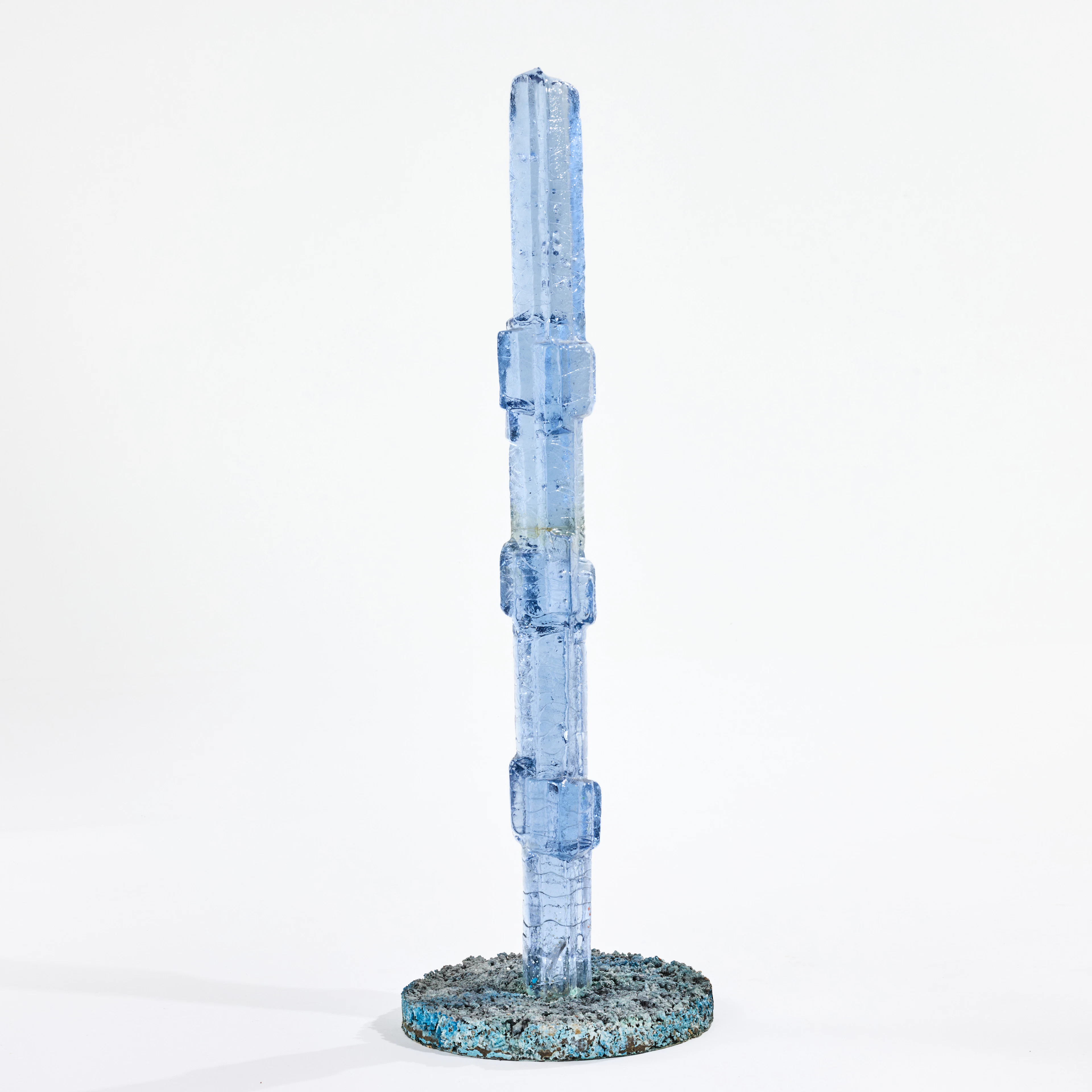 EDVIN ÖHRSTRÖM. "Glasobelisk", skulptur, Lindshammars glasbruk, gjuten