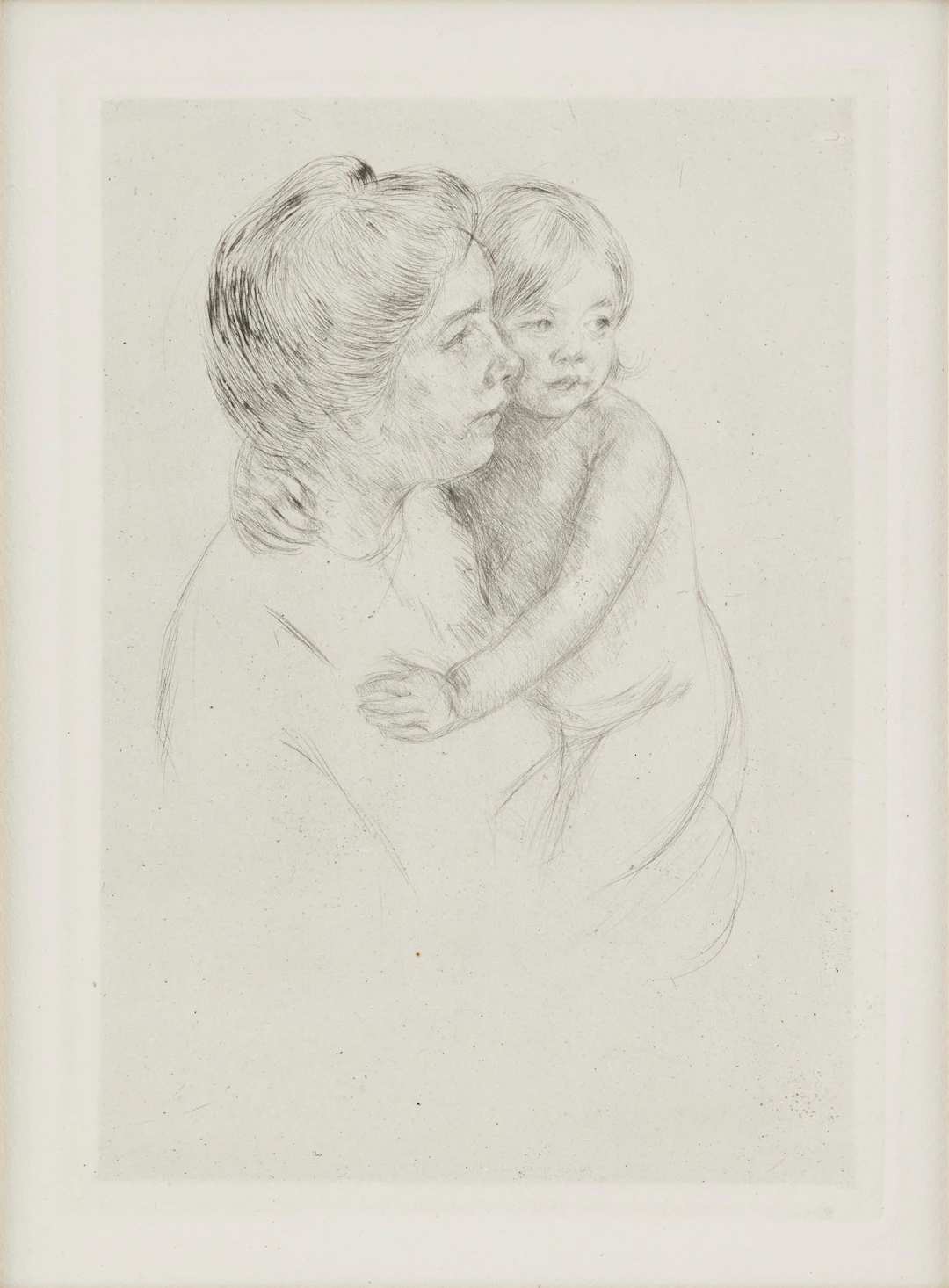 MARY CASSATT. "Denise Holding her Child".