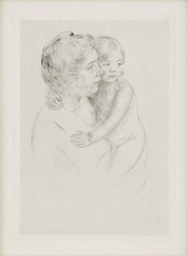 MARY CASSATT. "Denise Holding her Child".