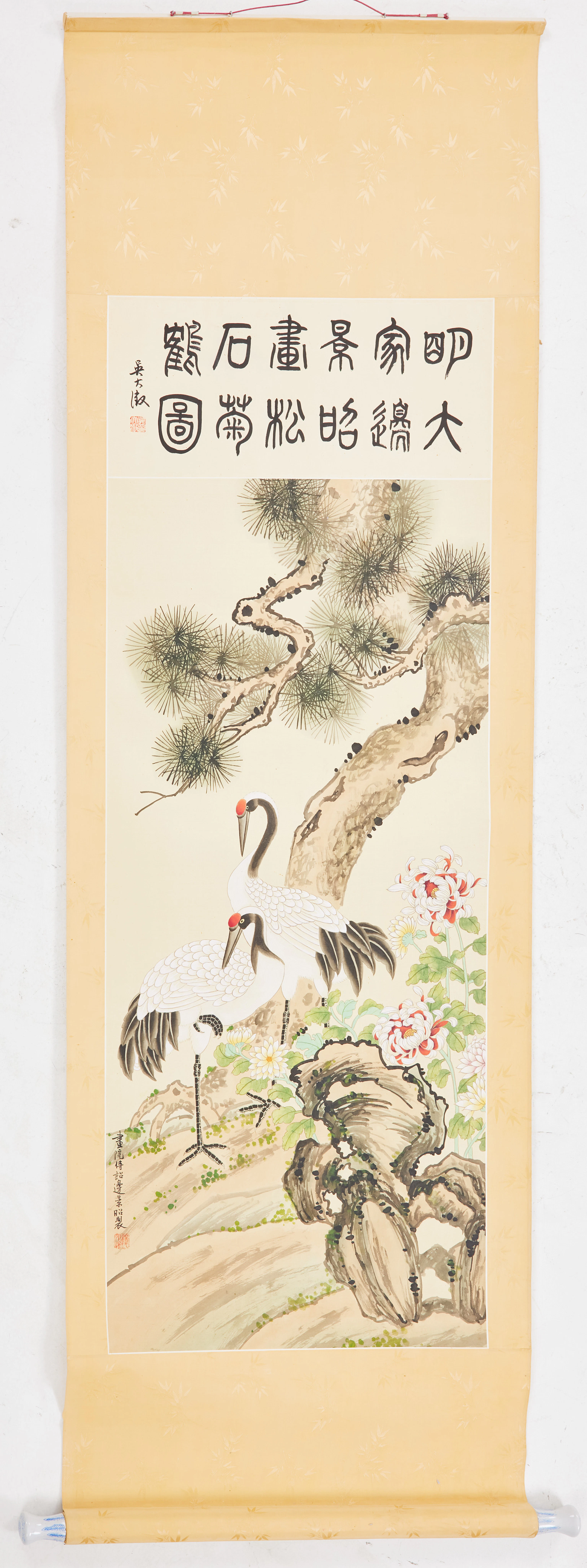 OIDENTIFIERAD KONSTNÄR. RULLMÅLNING, papper/textil, Kina, 1900-tal.