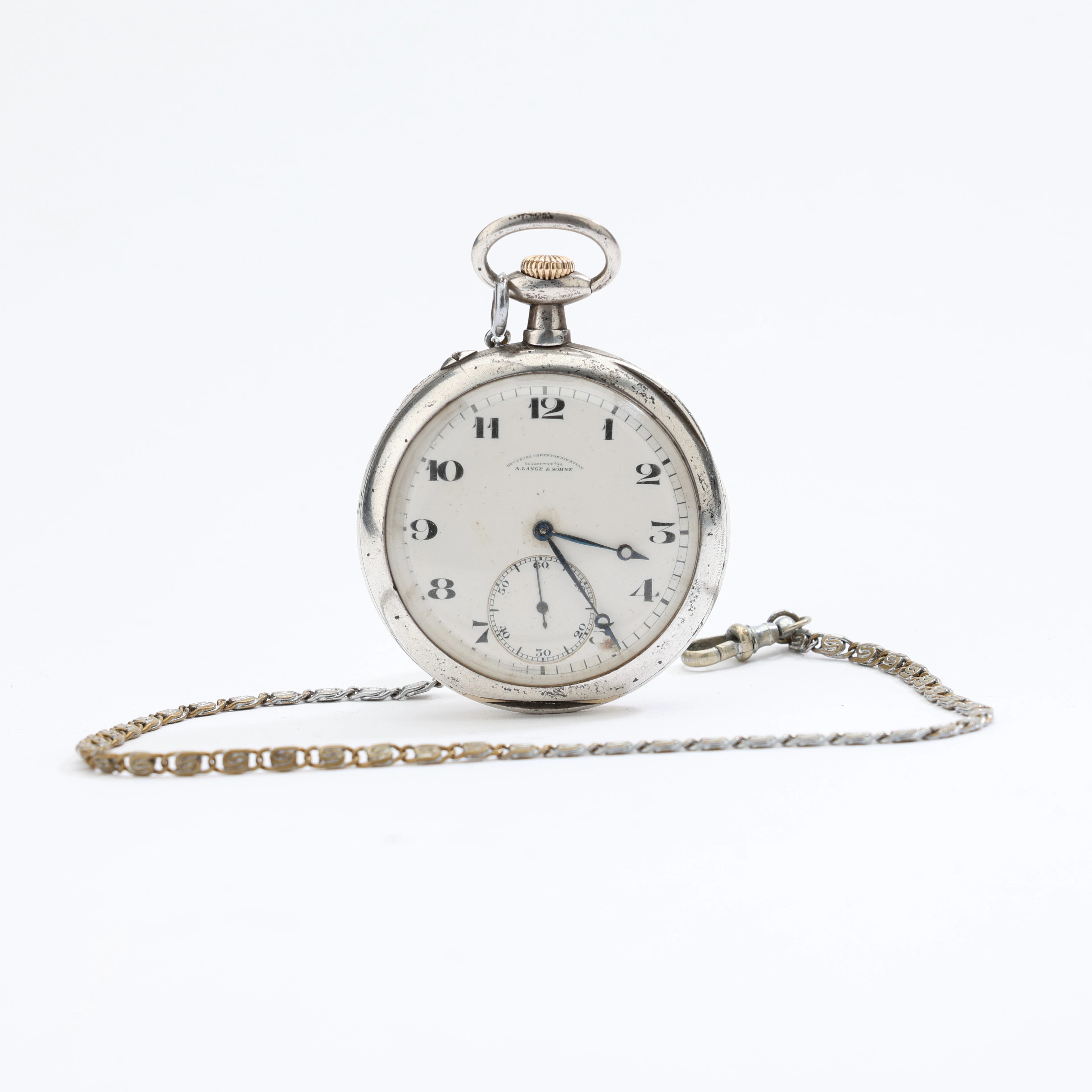 DEUTSCHE UHRENFABRIKATION GLASHÜTTE / A. LANGE & SÖHNE, fickur, sterlingsilver
