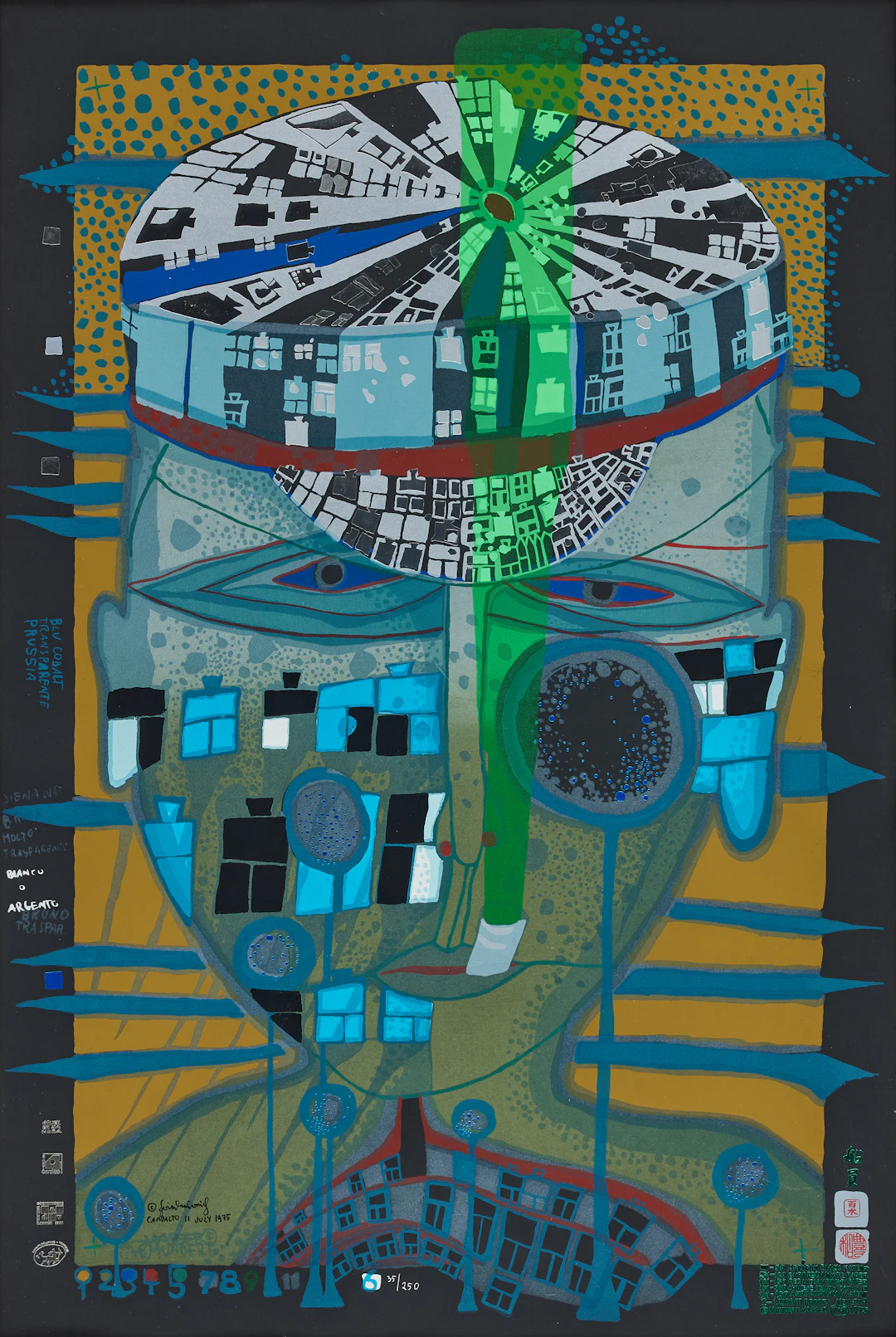 FRIEDENSREICH HUNDERTWASSER. "One of Five Seamen" (Il Marinaio).