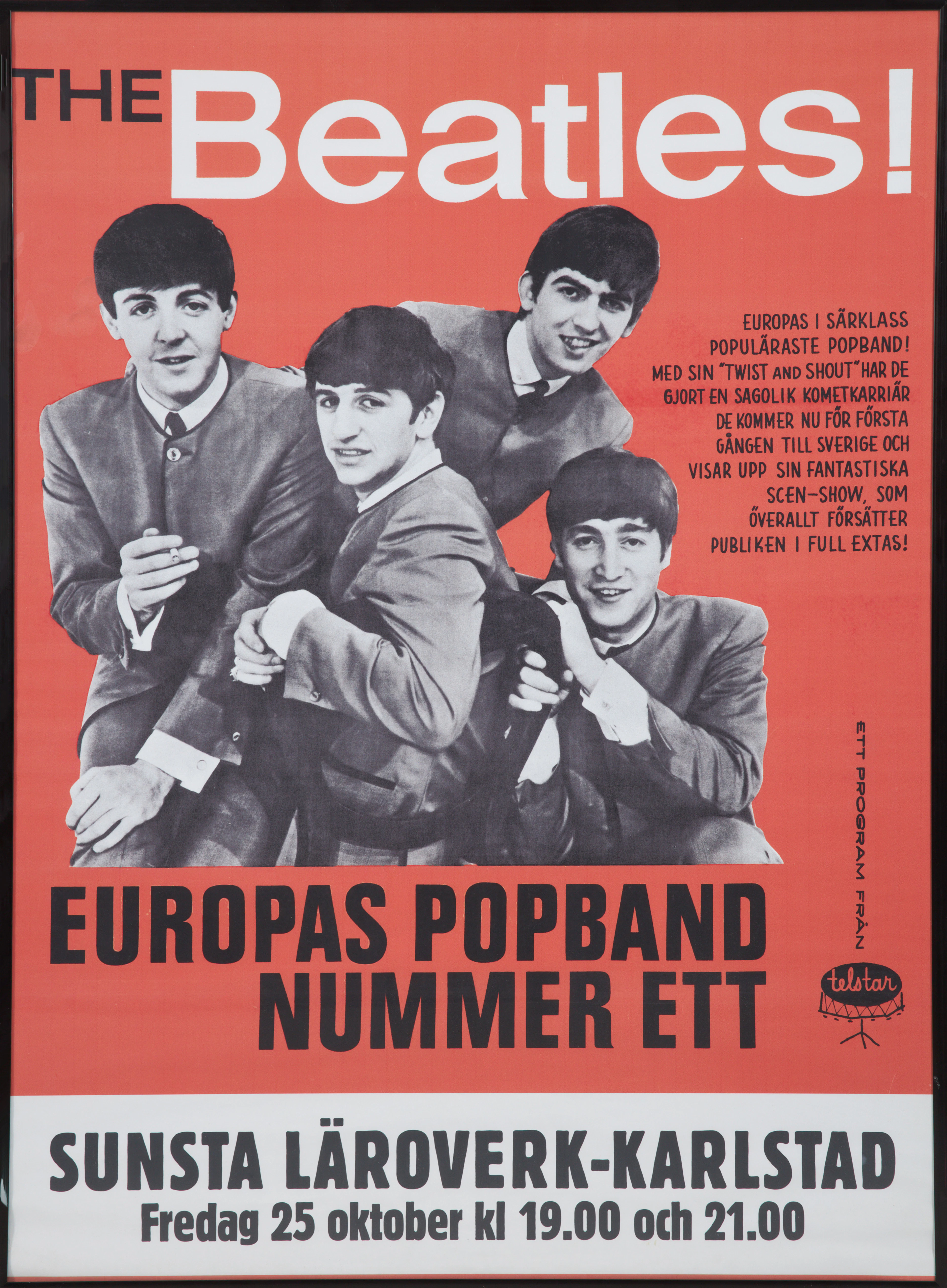 AFFISCH, senare reproduktion efter affisch för The Beatles första